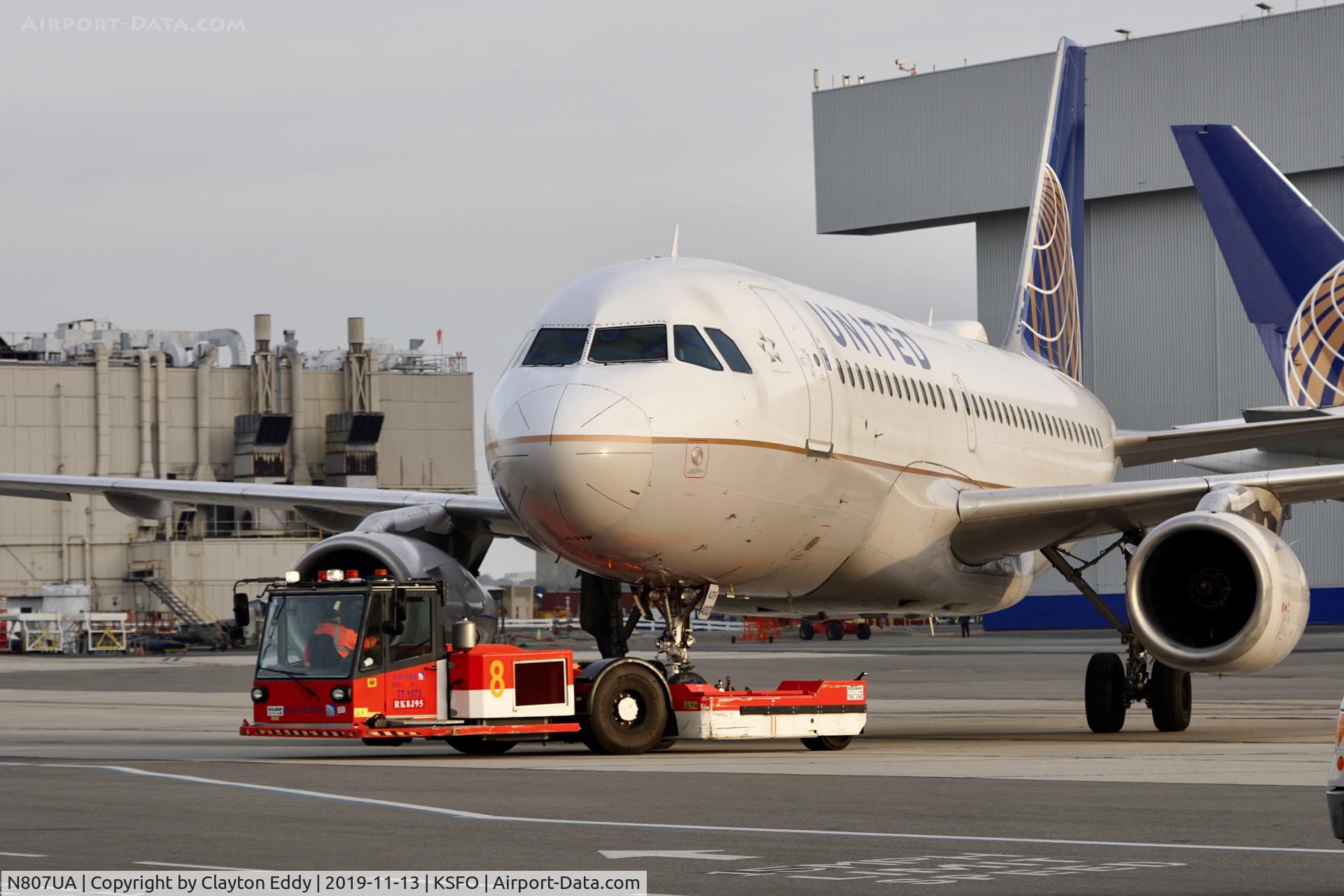 N807UA, 1998 Airbus A319-131 C/N 798, SFO 2019.