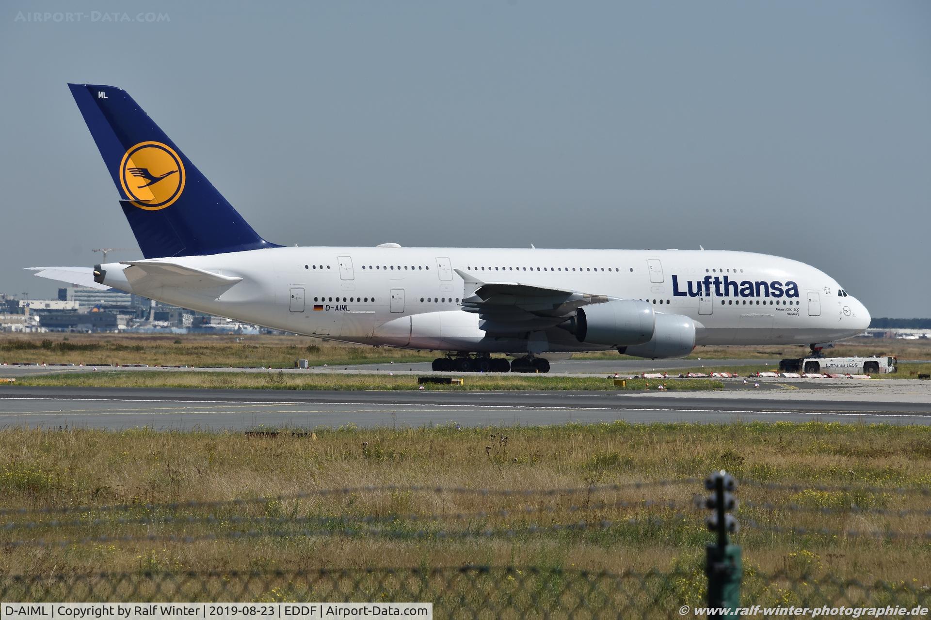 D-AIML, 2013 Airbus A380-841 C/N 149, Airbus A380-841 - LH DHL Lufthansa 'Hamburg' - 149 - D-AIML - 23.08.2019 - FRA