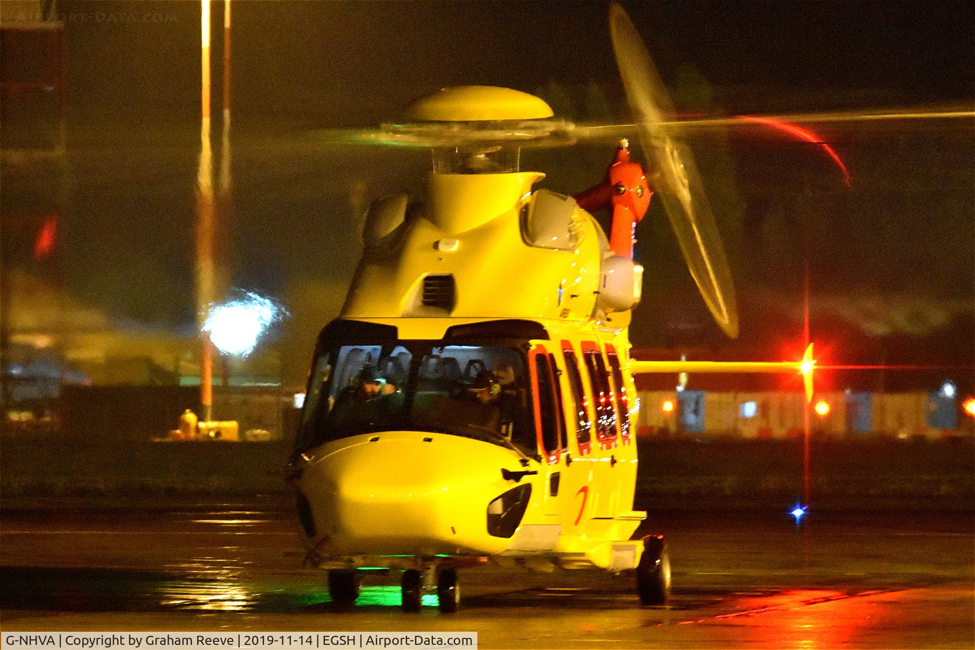 G-NHVA, 2019 Airbus Helicopters EC-175B C/N 5042, Just landed at Norwich.