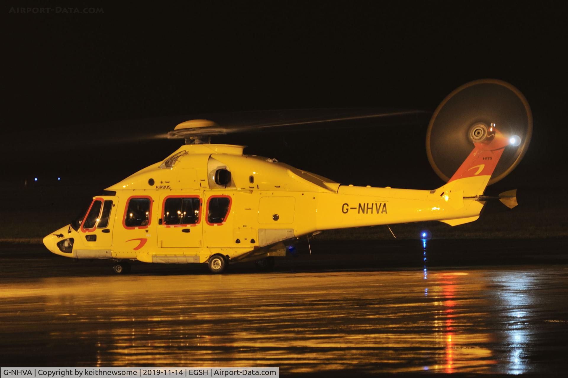G-NHVA, 2019 Airbus Helicopters EC-175B C/N 5042, Arriving at Norwich for fuel on a flight from France to Aberdeen.