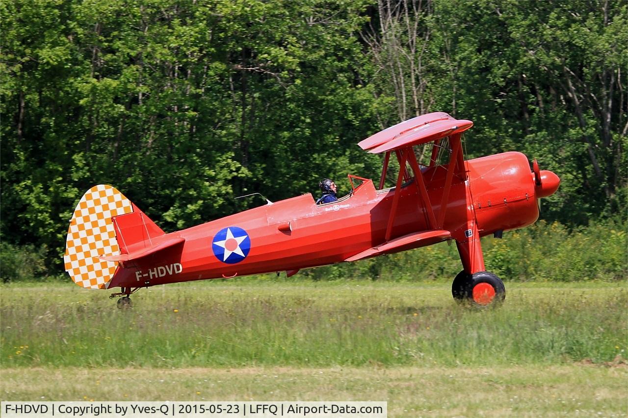 F-HDVD, 1940 Boeing A75N1 (PT-17) C/N 75-940, Boeing A75N1 (PT-17), Taxiing, La Ferté-Alais (LFFQ) air show 2015