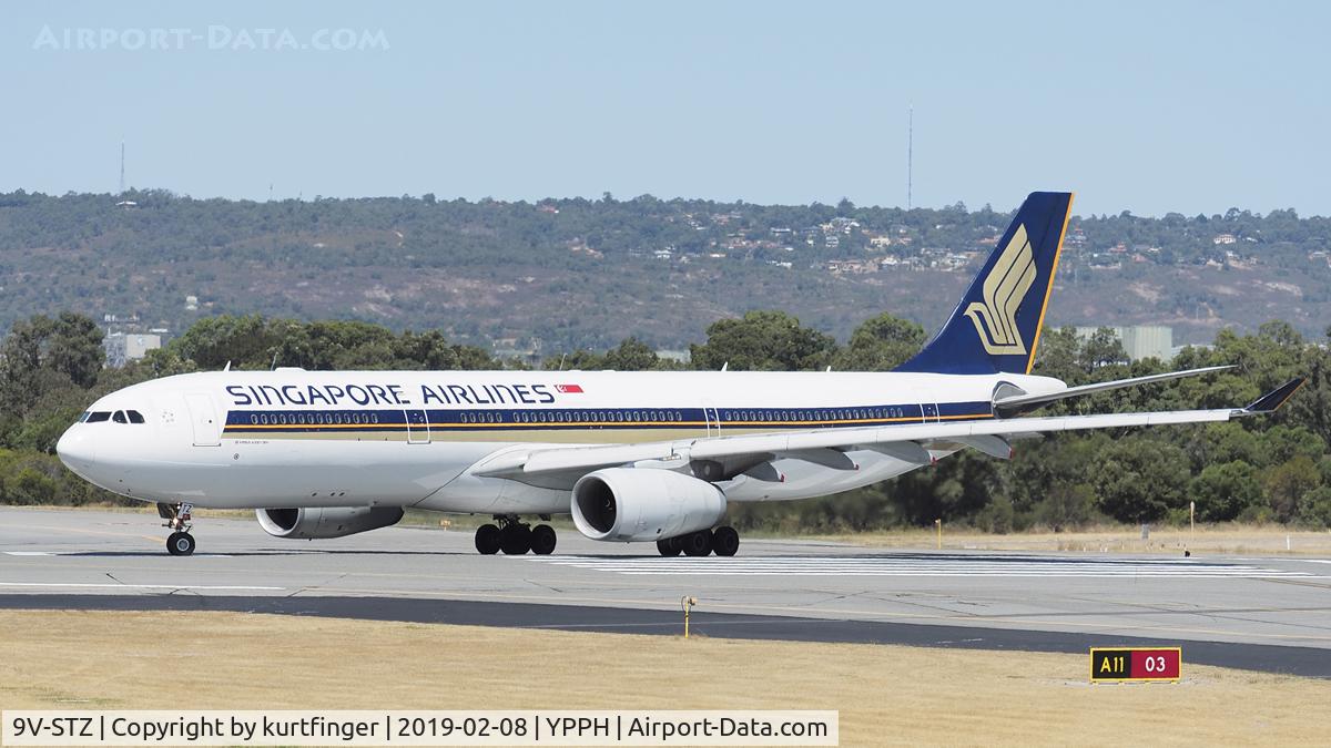 9V-STZ, 2013 Airbus A330-343X C/N 1477, Airbus A330-343 SIA 9V-STZ  lining up runway 03 YPPH 80219.