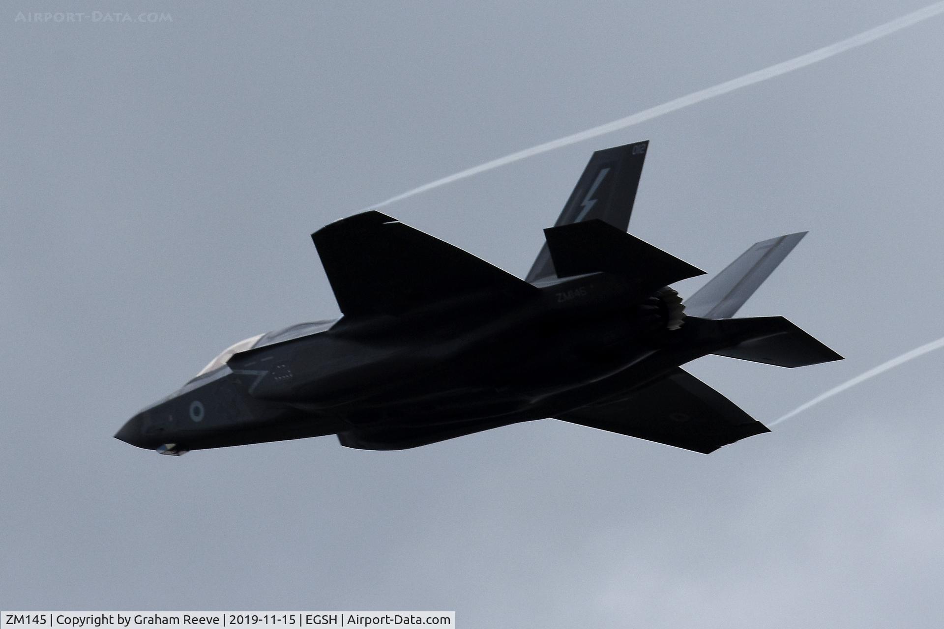 ZM145, 2015 Lockheed Martin F-35B Lightning II C/N BK-11, Departing from Norwich.