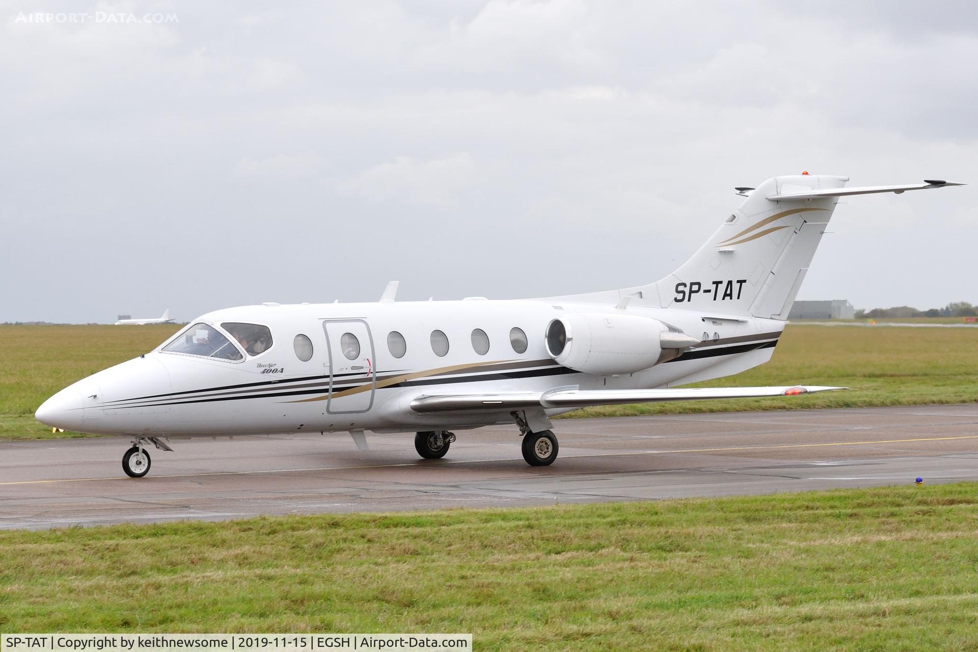SP-TAT, 2000 Raytheon Beechjet 400A C/N RK-267, Arriving at Norwich from Augsburg, Germany.