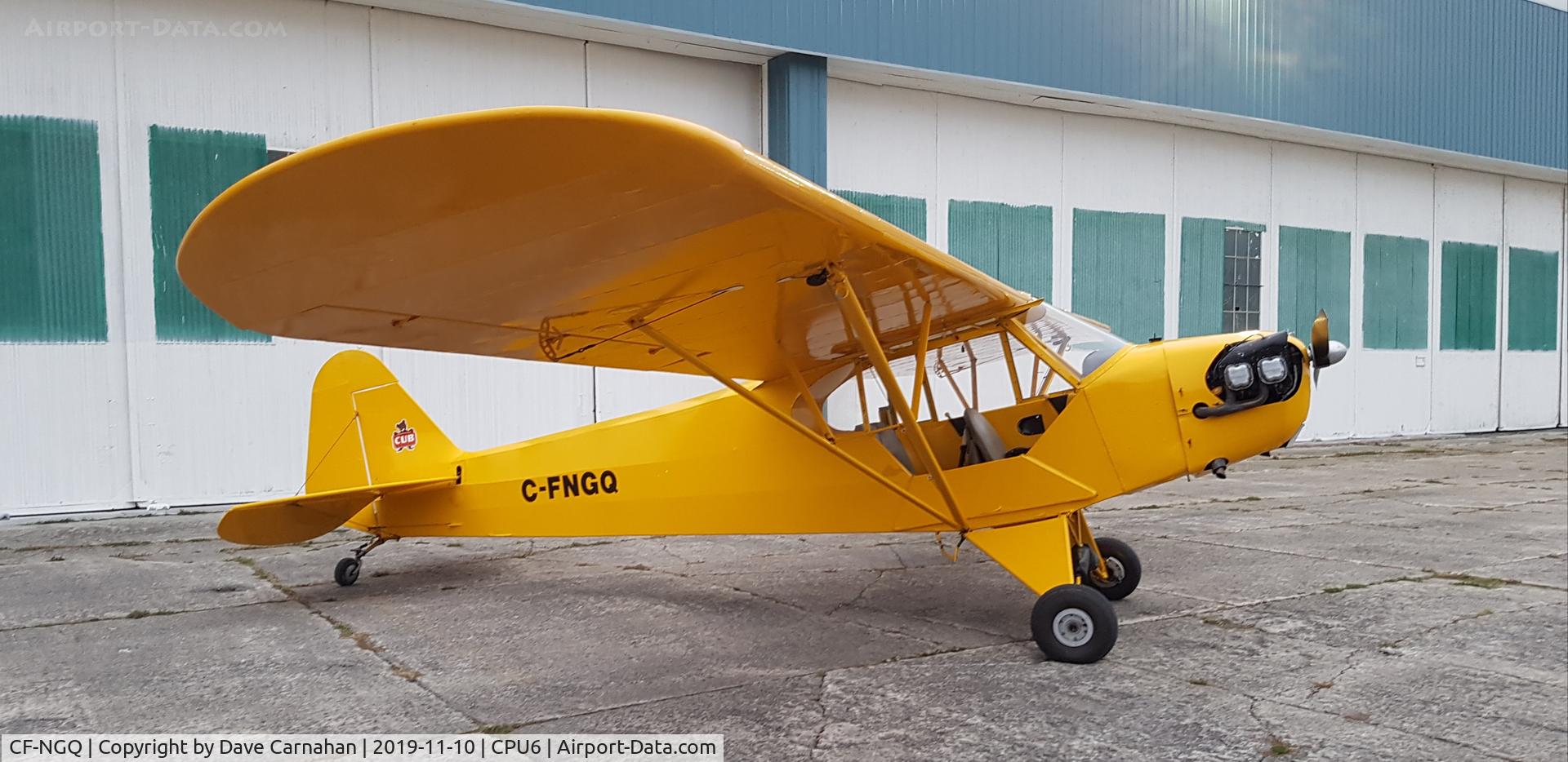 CF-NGQ, 1945 Piper J3C-65 Cub Cub C/N 14816, CF-NGQ outside hangar prior to taxi tests at CPU6