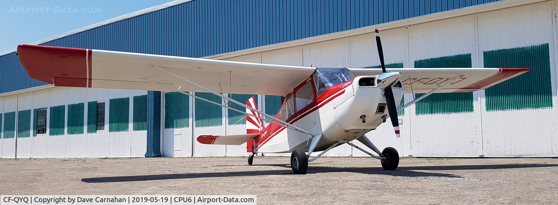 CF-QYQ, 1965 Champion 7ECAX Citabria C/N 128X, CF-QYQ parked outside the hangar of Tyendinega-Mohawk airport (CPU6).