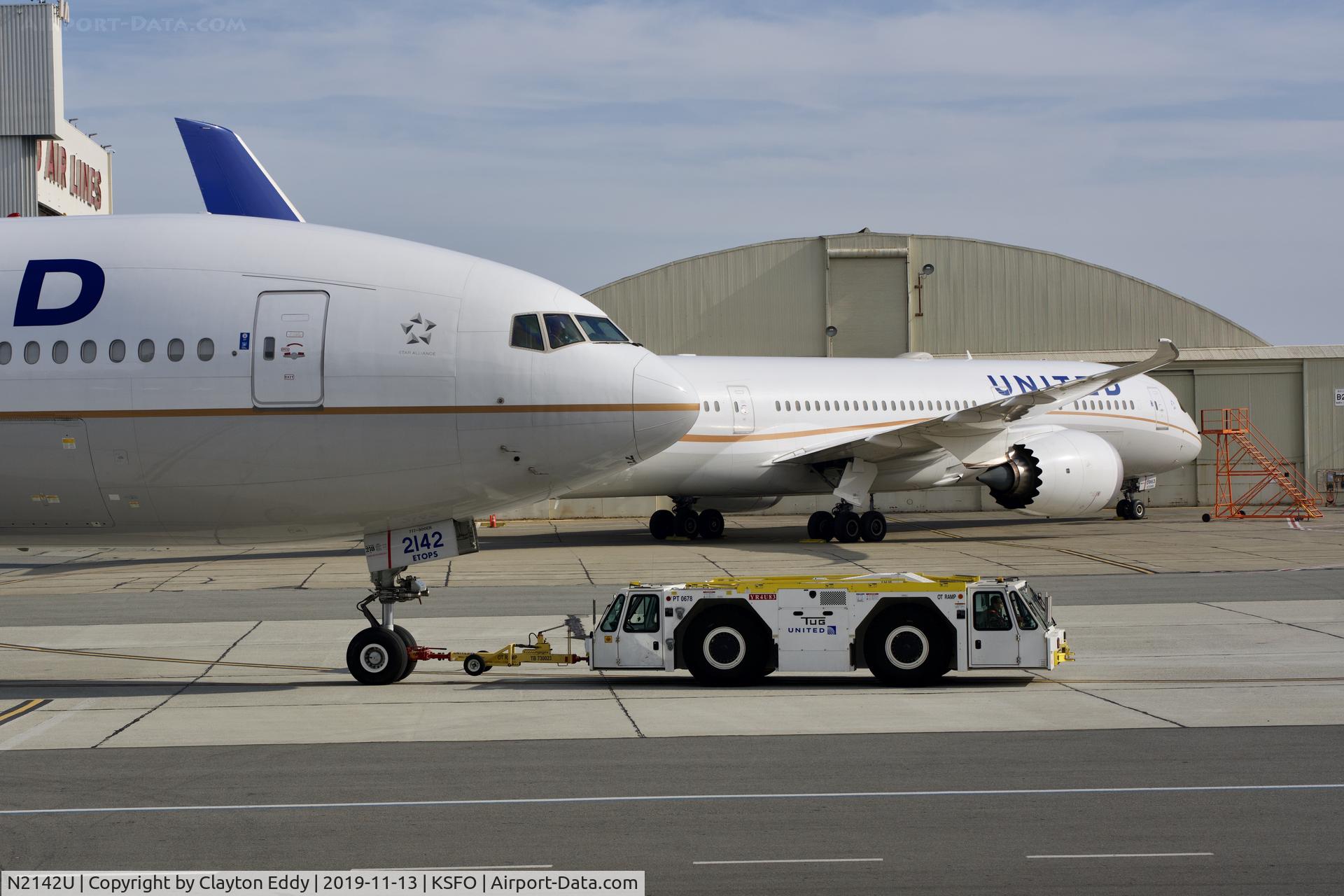 N2142U, 2017 Boeing 777-300/ER C/N 63722, SFO 2019.