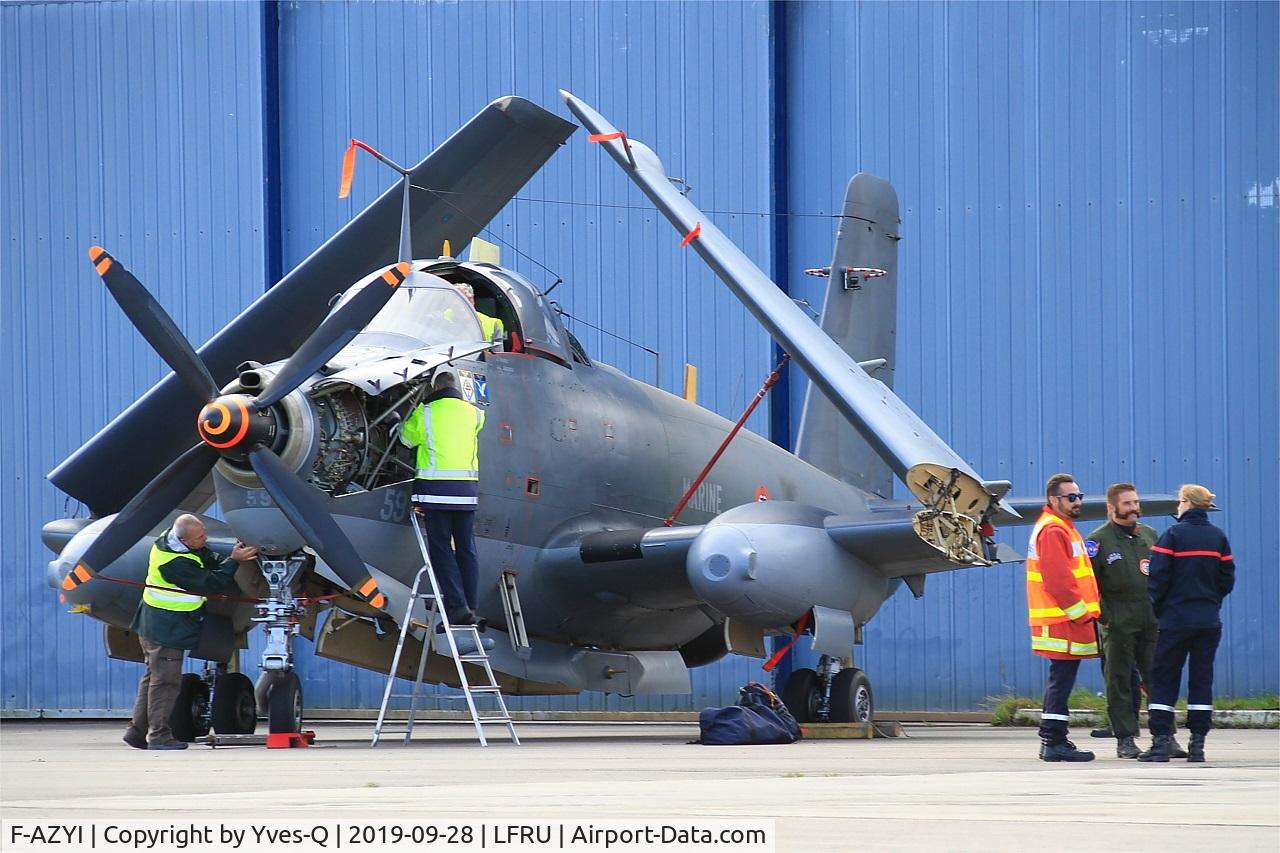 F-AZYI, 1959 Breguet Br.1050 Alize C/N 59, Breguet Br.1050 Alize, in daily maintenance, Morlaix-Ploujean airport (LFRU-MXN) Air show 2019