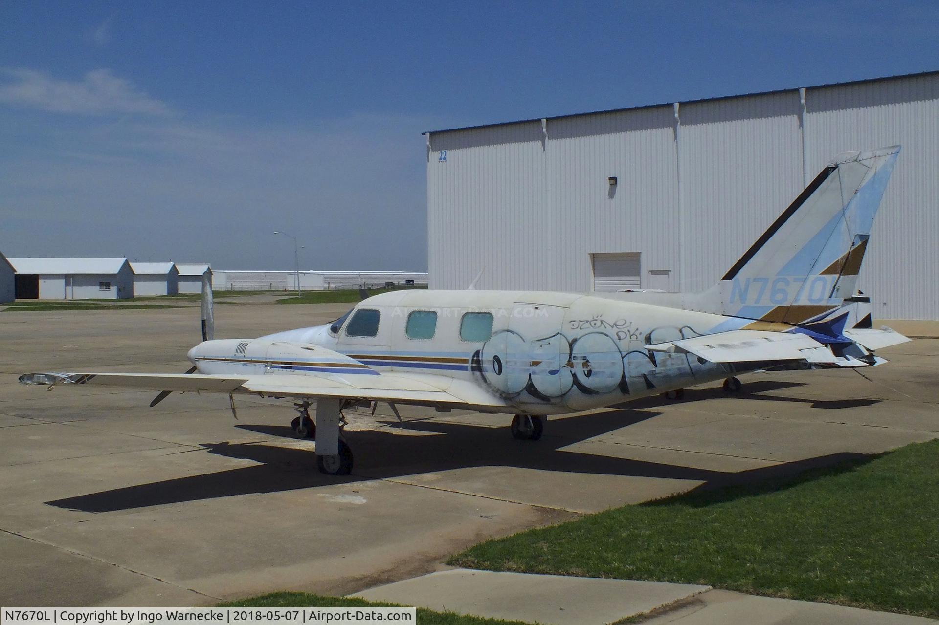 N7670L, 1973 Piper PA-31P Navajo C/N 31P-7300151, Piper PA-31P Pressurised Navajo at the Wiley Post Airport, Oklahoma City OK
