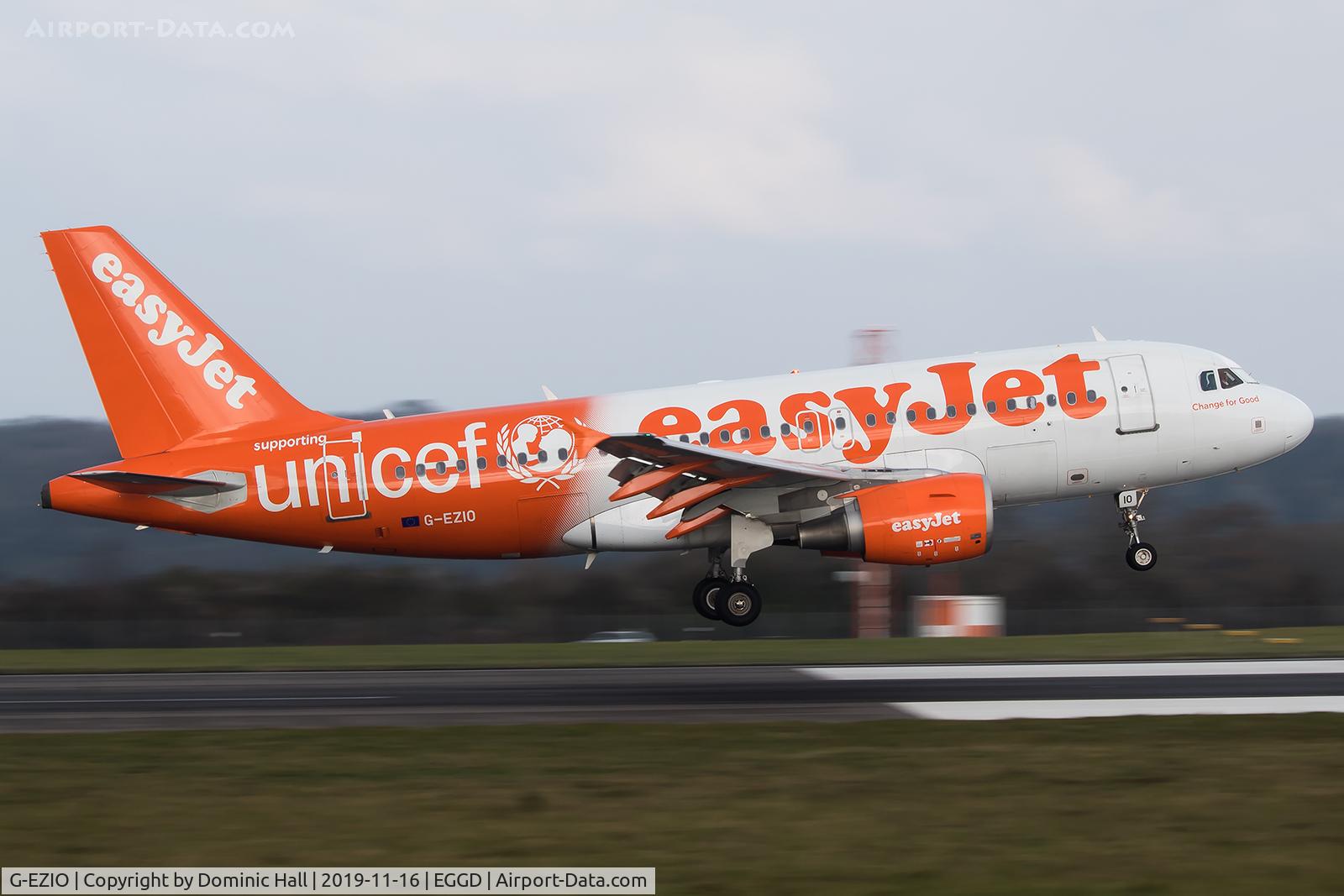 G-EZIO, 2005 Airbus A319-111 C/N 2512, Landing RWY 09