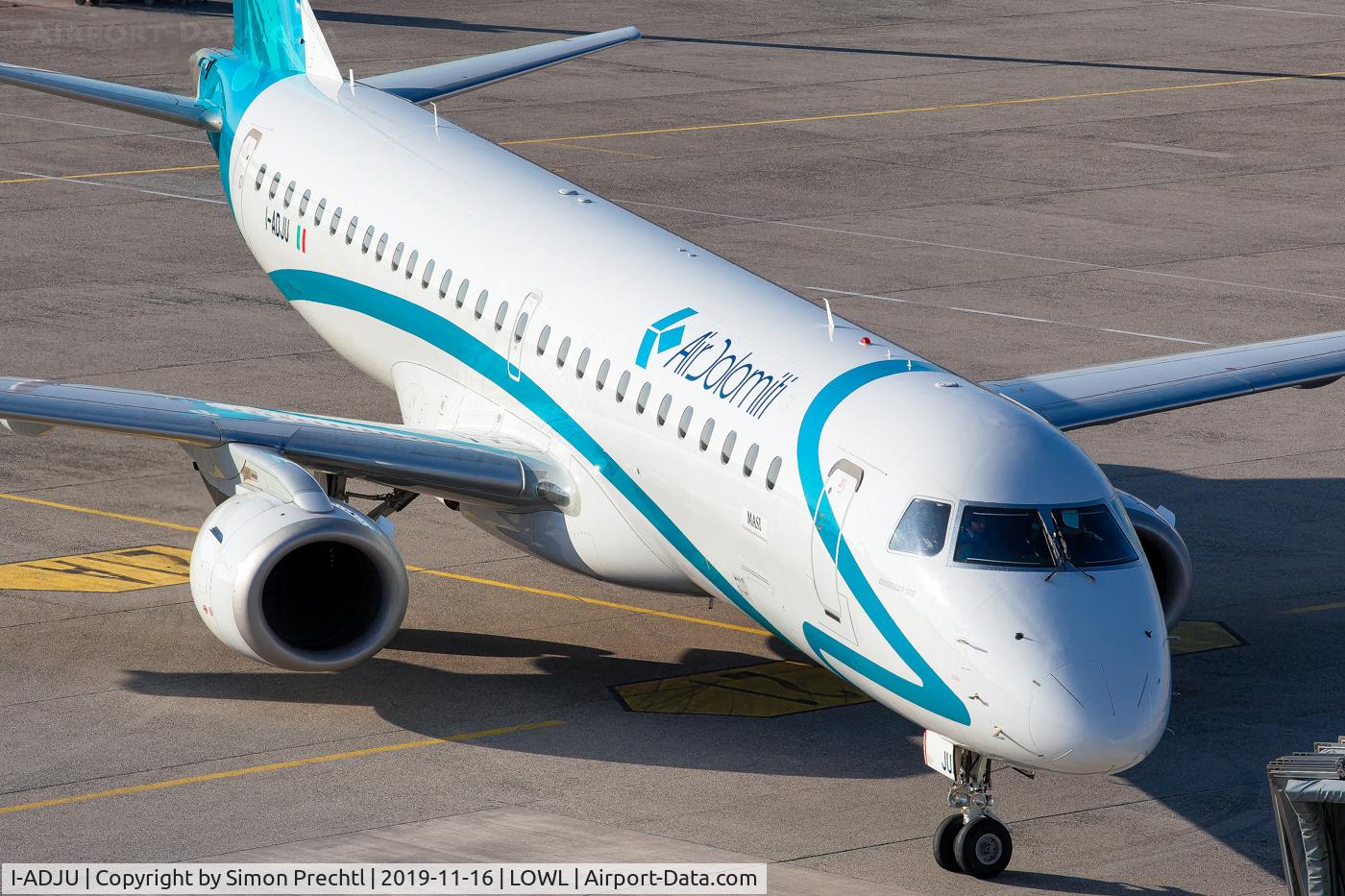 I-ADJU, 2009 Embraer 195LR (ERJ-190-200LR) C/N 19000290, I-ADJU @ Linz Airport