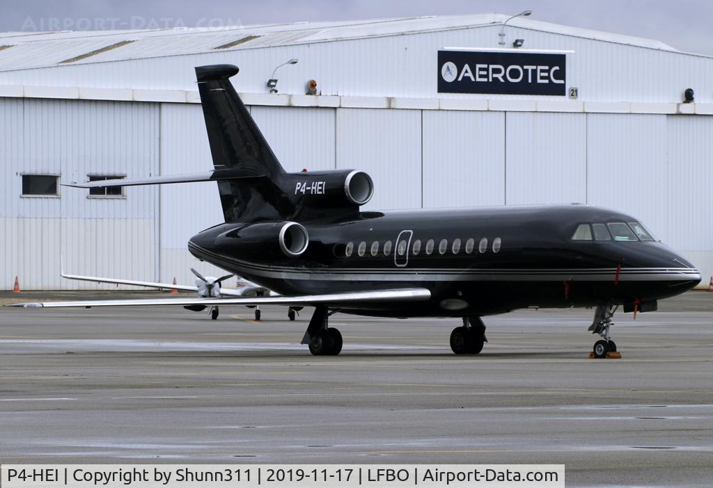P4-HEI, 1984 Dassault Falcon 900 C/N 001, Parked at the General Aviation area...