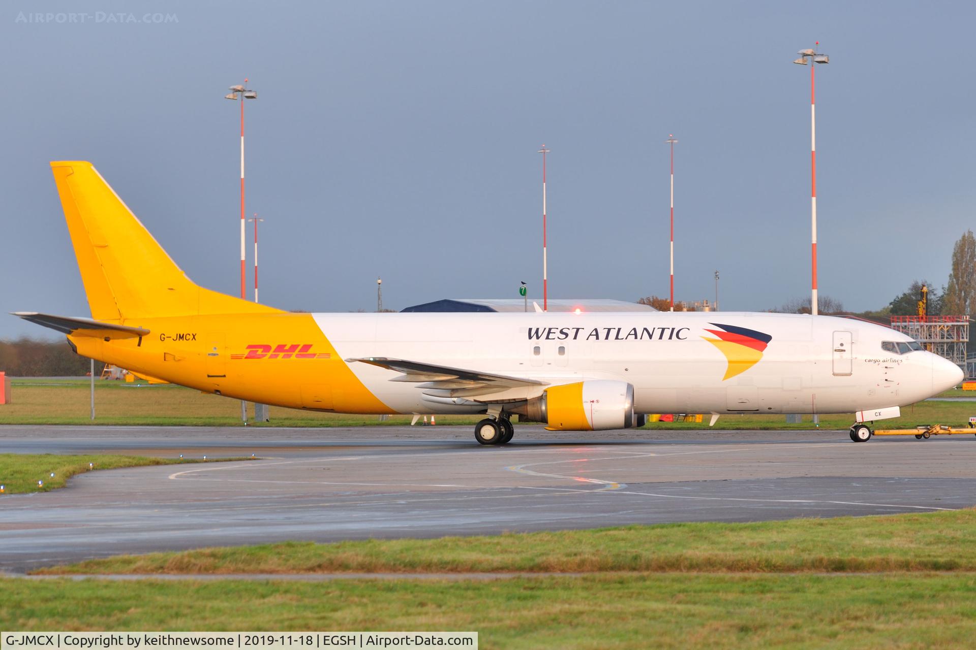 G-JMCX, 1990 Boeing 737-406 C/N 24959, Returning from engine test facility.
