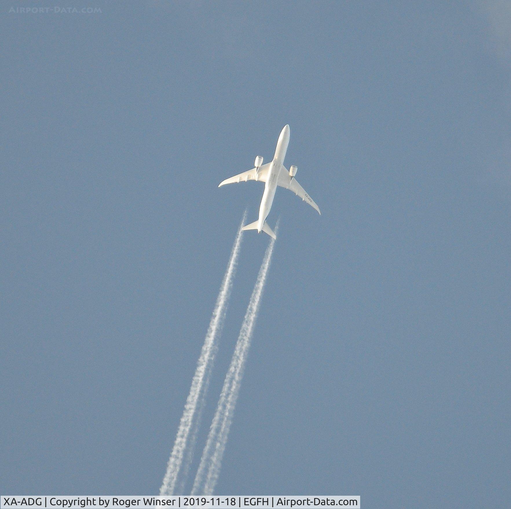 XA-ADG, 2017 Boeing 787-9 Dreamliner Dreamliner C/N 44426, AeroMexico's Dreamliner aircraft Eastbound at 30000 feet over Swansea Airport.