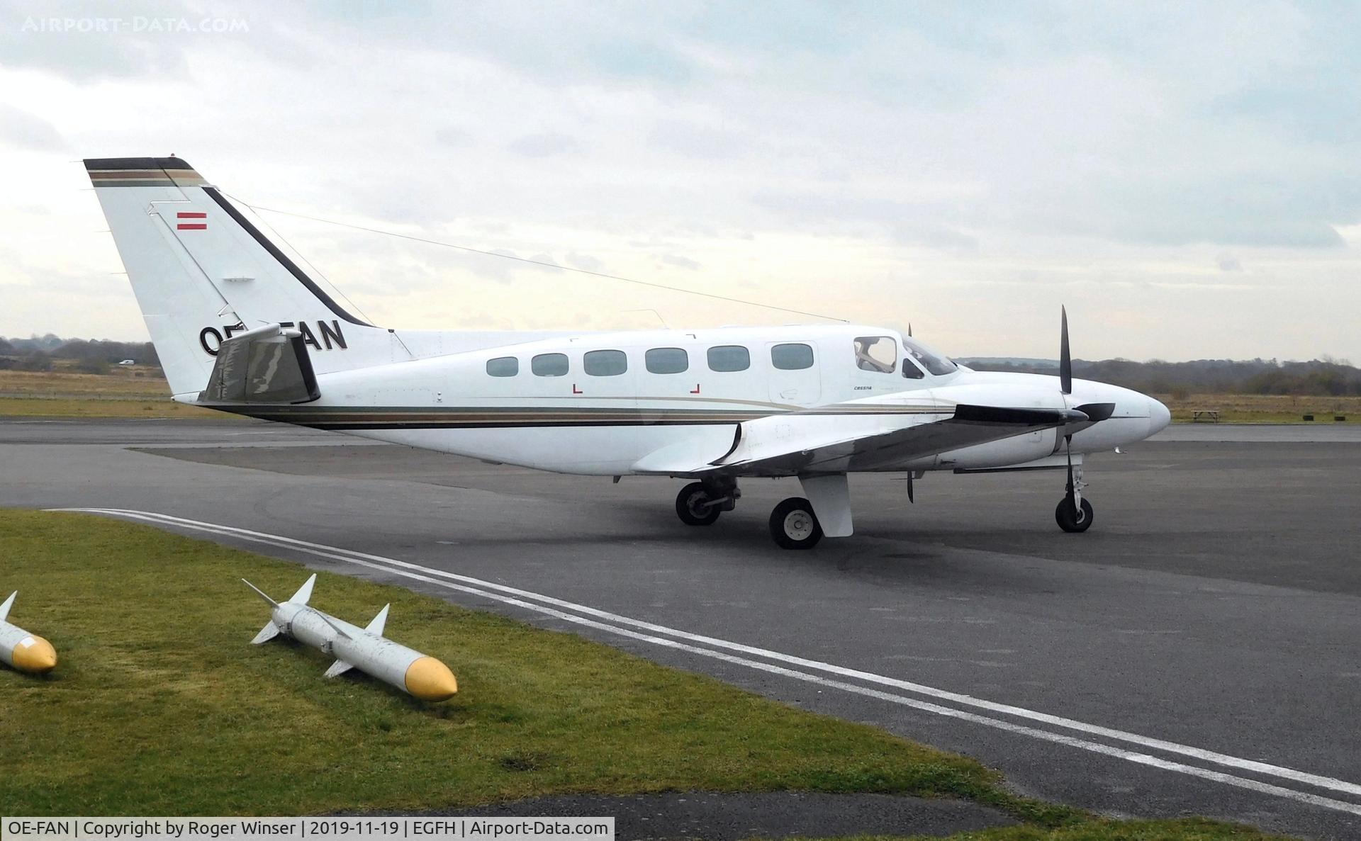 OE-FAN, Cessna 441 Conquest II C/N 441-0242, Conquest II Propjet 10 aircraft operated by Dawn Meats Group while the company's aircraft EI-DMG is being serviced