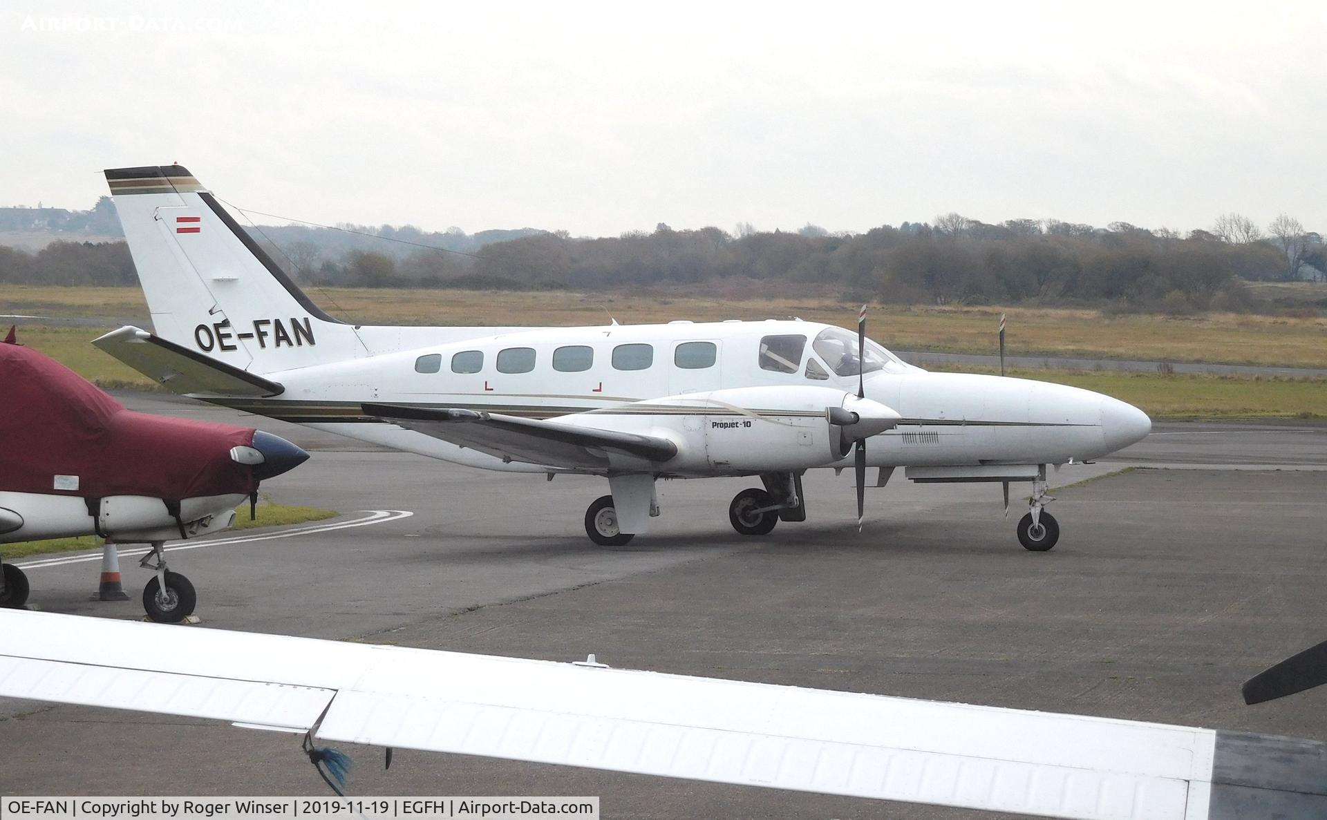 OE-FAN, Cessna 441 Conquest II C/N 441-0242, Conquest II Propjet 10 aircraft operated by Dawn Meats Group while the company's aircraft EI-DMG is being serviced .