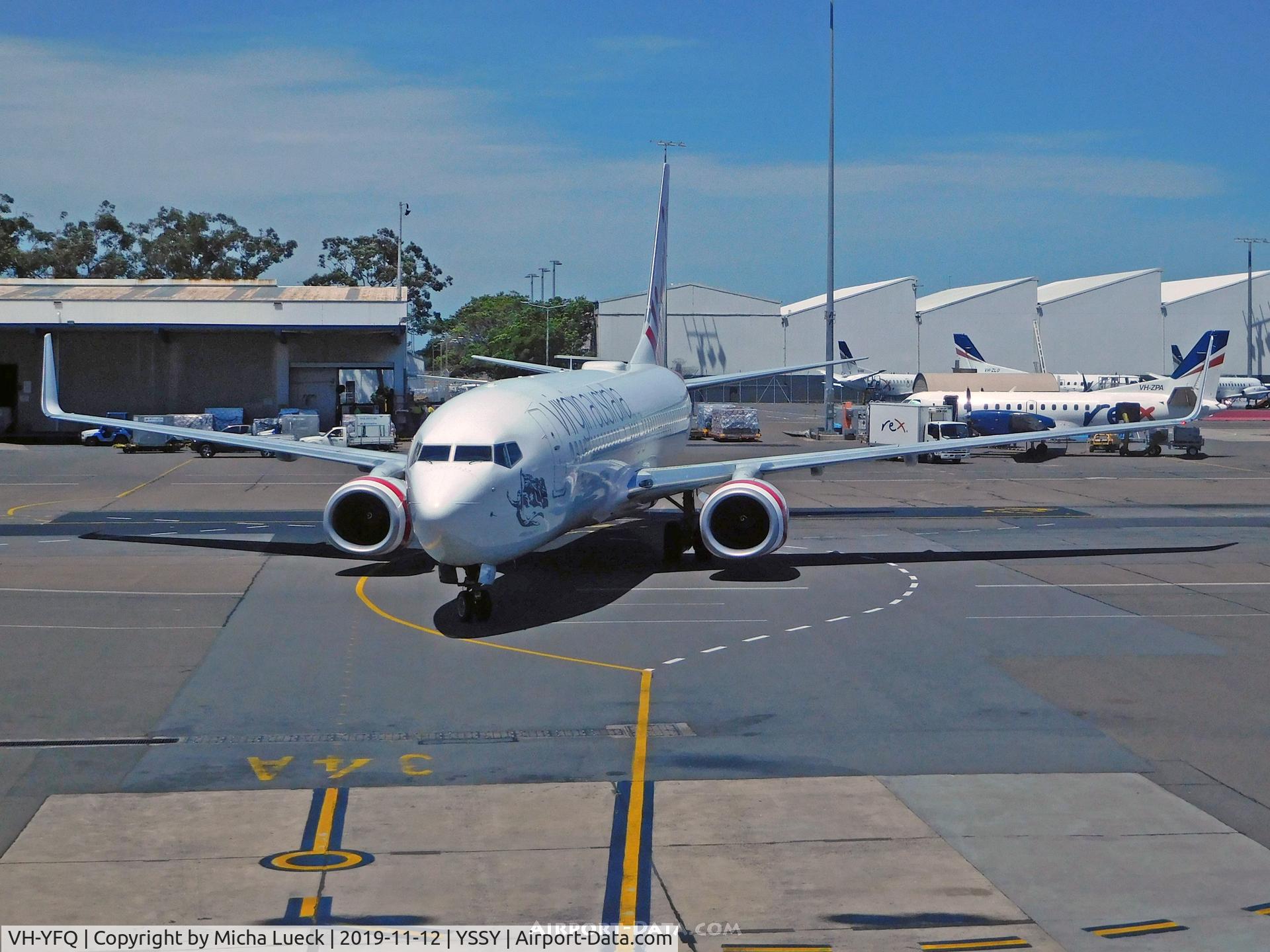 VH-YFQ, 2013 Boeing 737-8FE C/N 41010, At Kingsford Smith