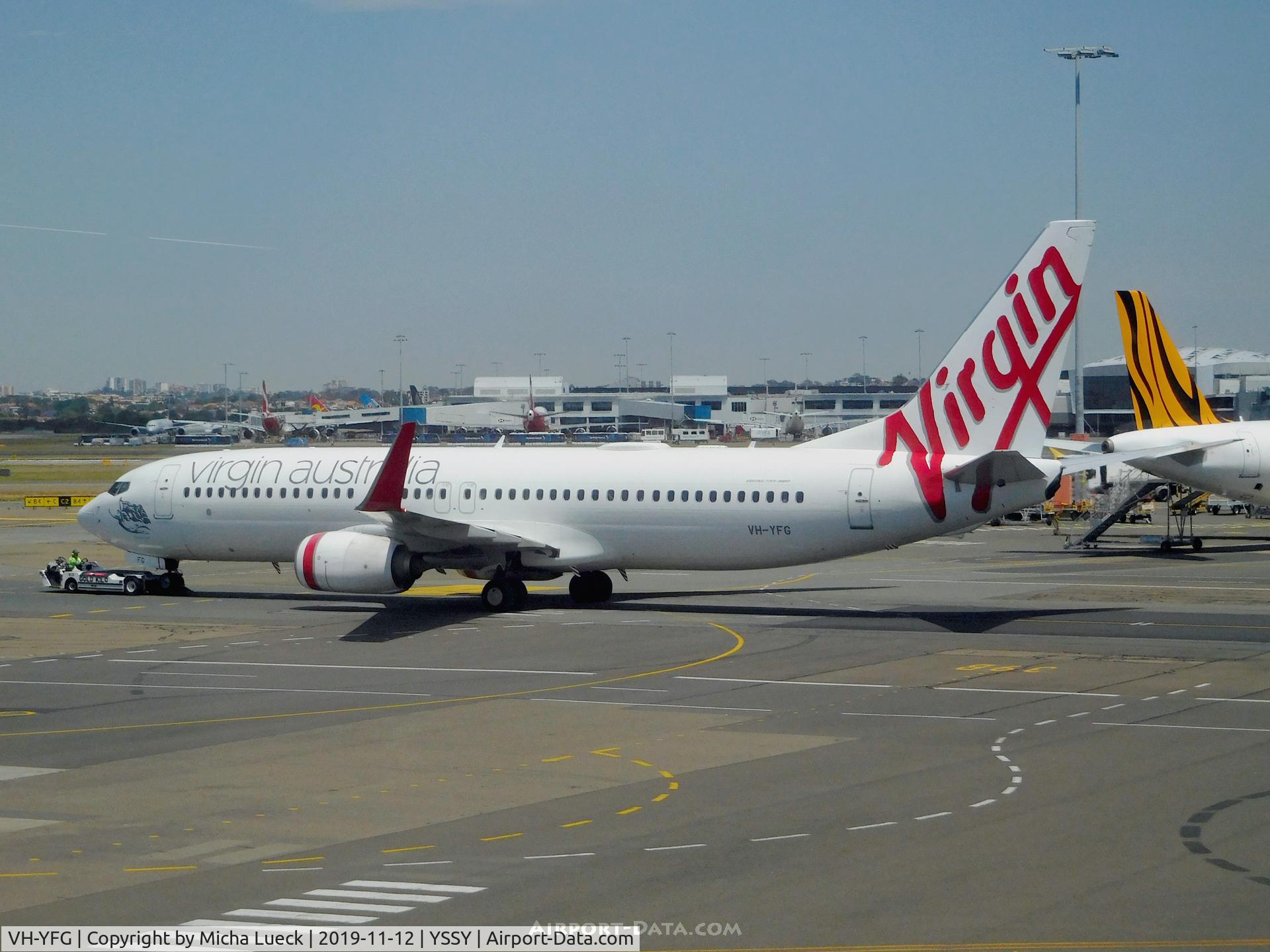 VH-YFG, 2012 Boeing 737-8FE C/N 40999, At Kingsford Smith