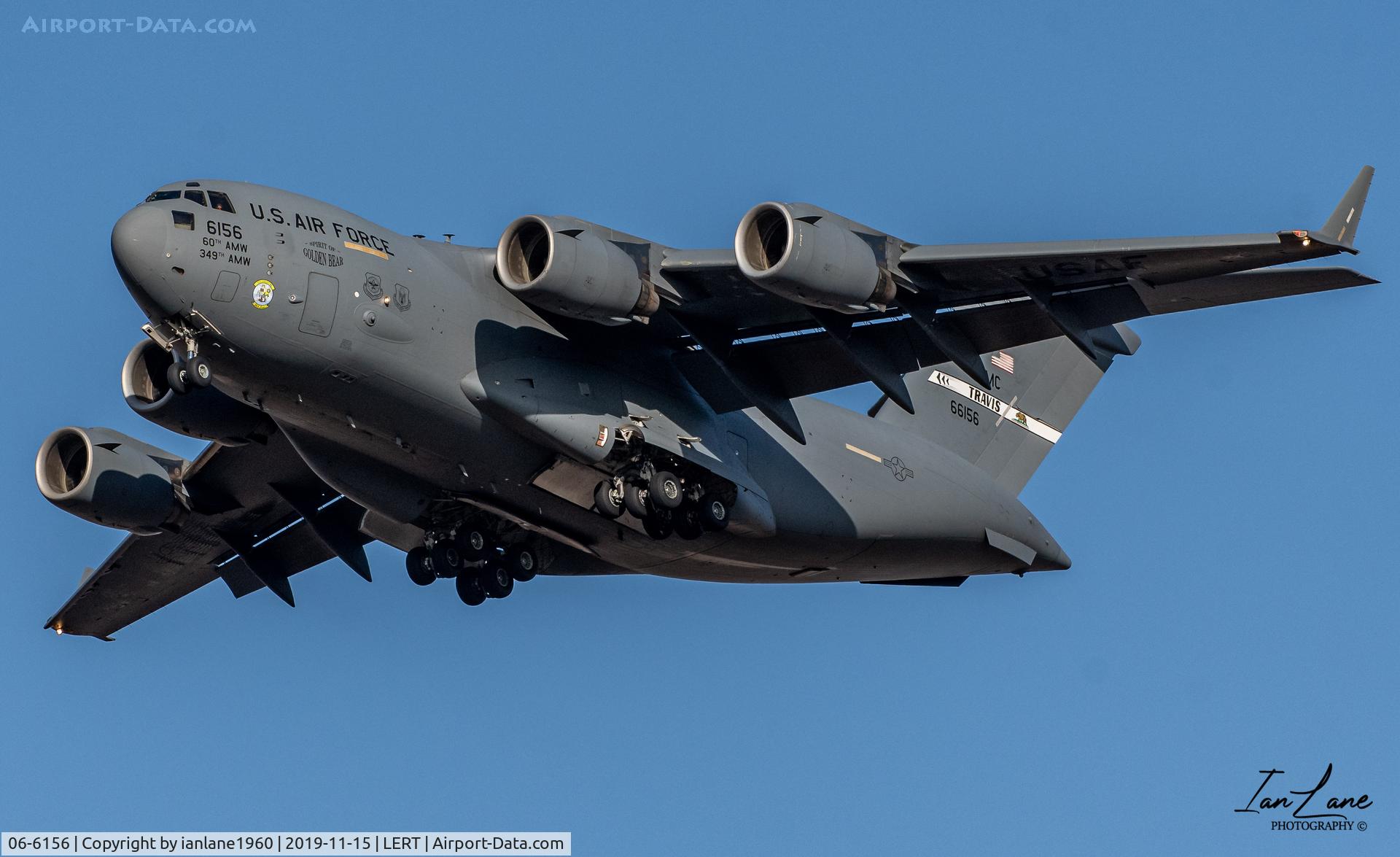 06-6156, 2006 Boeing C-17A Globemaster III C/N F-163/P-156, Arriving at Rota Naval Air Station Nov 2019
