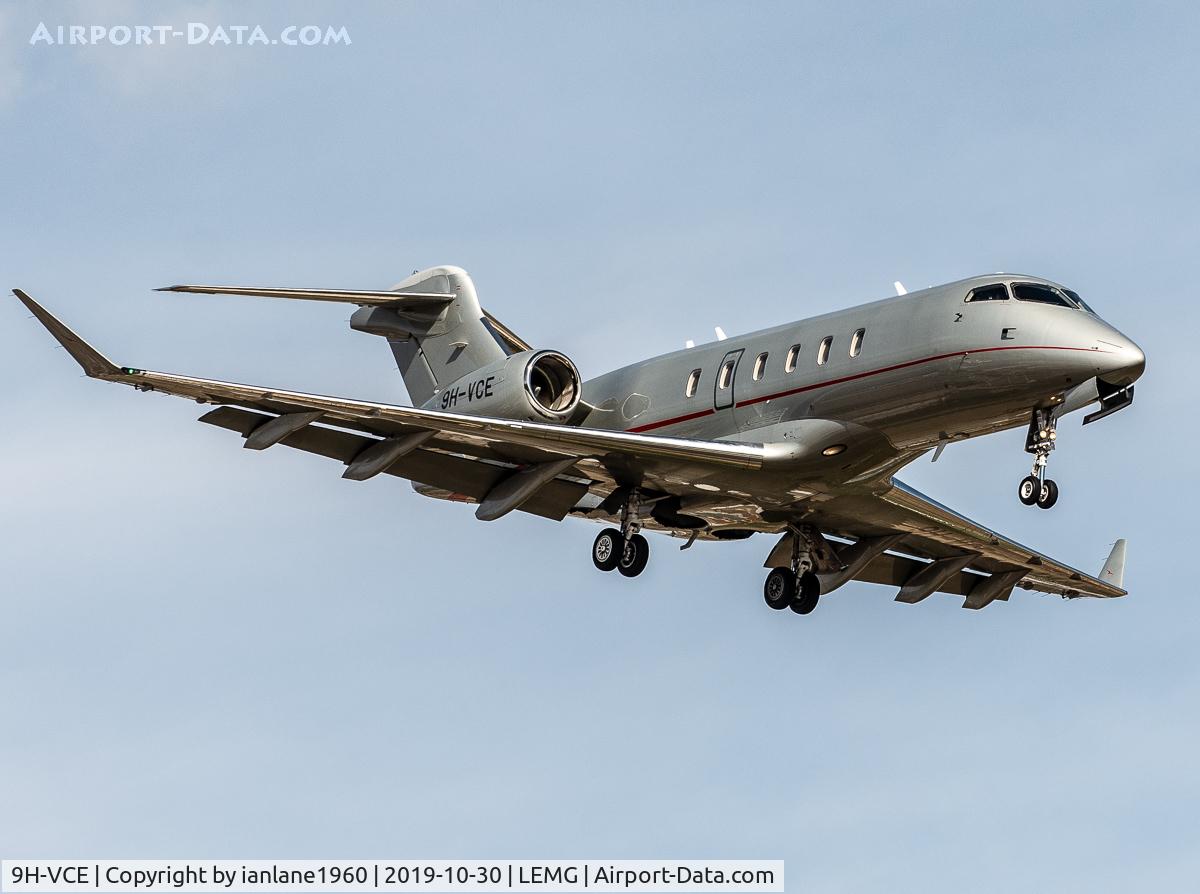 9H-VCE, 2014 Bombardier Challenger 350 (BD-100-1A10) C/N 20540, Approaching Malaga Costa Del Sol