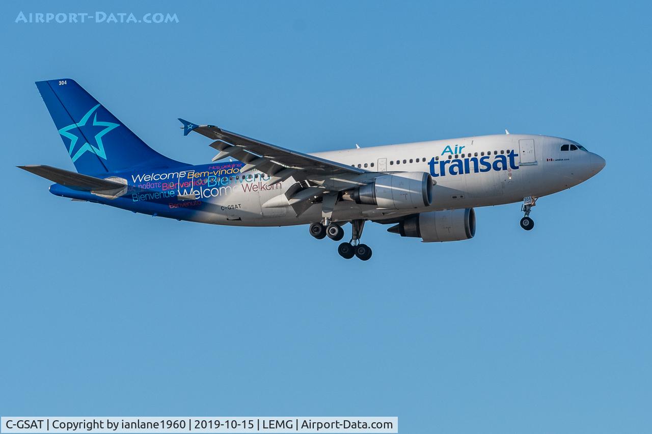 C-GSAT, 1991 Airbus A310-308 C/N 600, Approaching Malaga Costa Del Sol