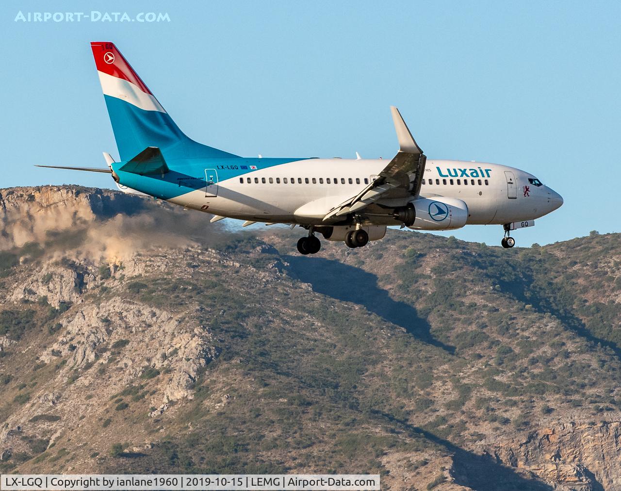 LX-LGQ, 2004 Boeing 737-7C9 C/N 33802, Approaching Runway 31 Malaga Costa Del Sol