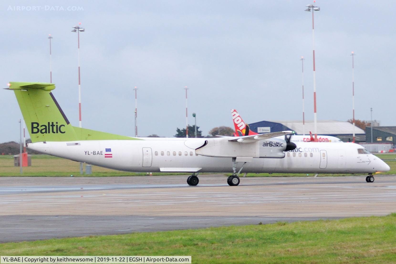 YL-BAE, 2009 Bombardier DHC-8-402 Dash 8 C/N 4289, Arriving at Norwich for paintwork.