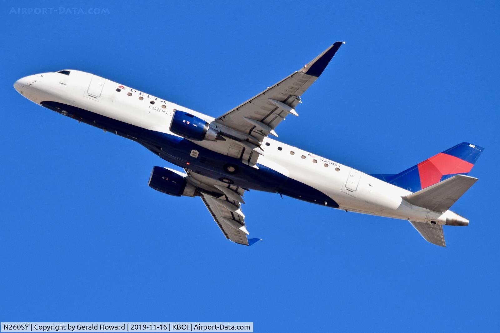 N260SY, 2017 Embraer 170LR (ERJ-170-100LR) C/N 17000667, Climb out from 28R.
