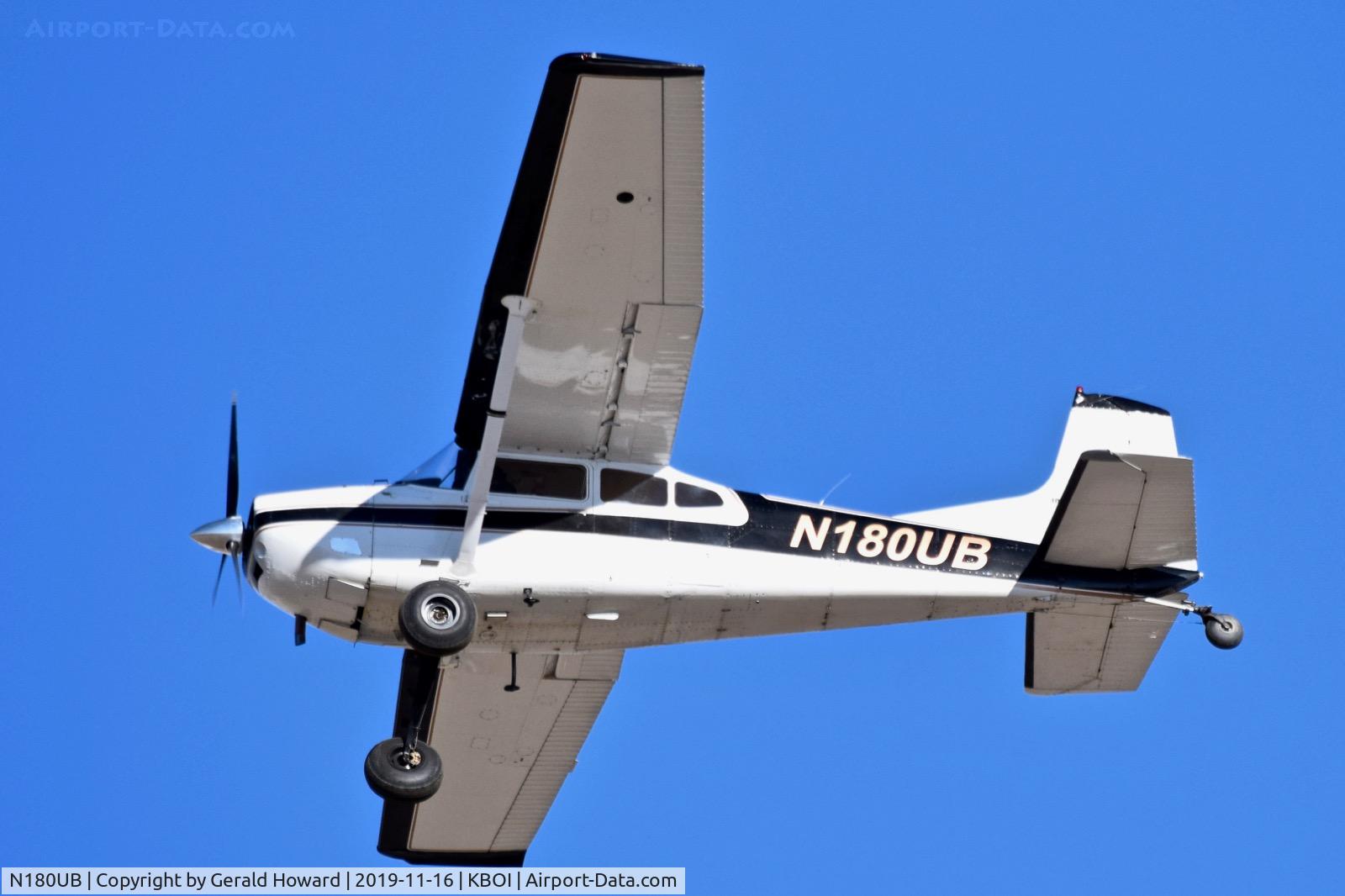 N180UB, 1975 Cessna 180J C/N 18052611, Departing RWY 28L.