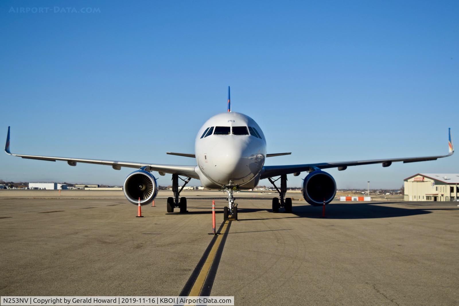 N253NV, 2017 Airbus A320-214 C/N 7900, Parked on the north GA ramp.Flew in as a football team charter.