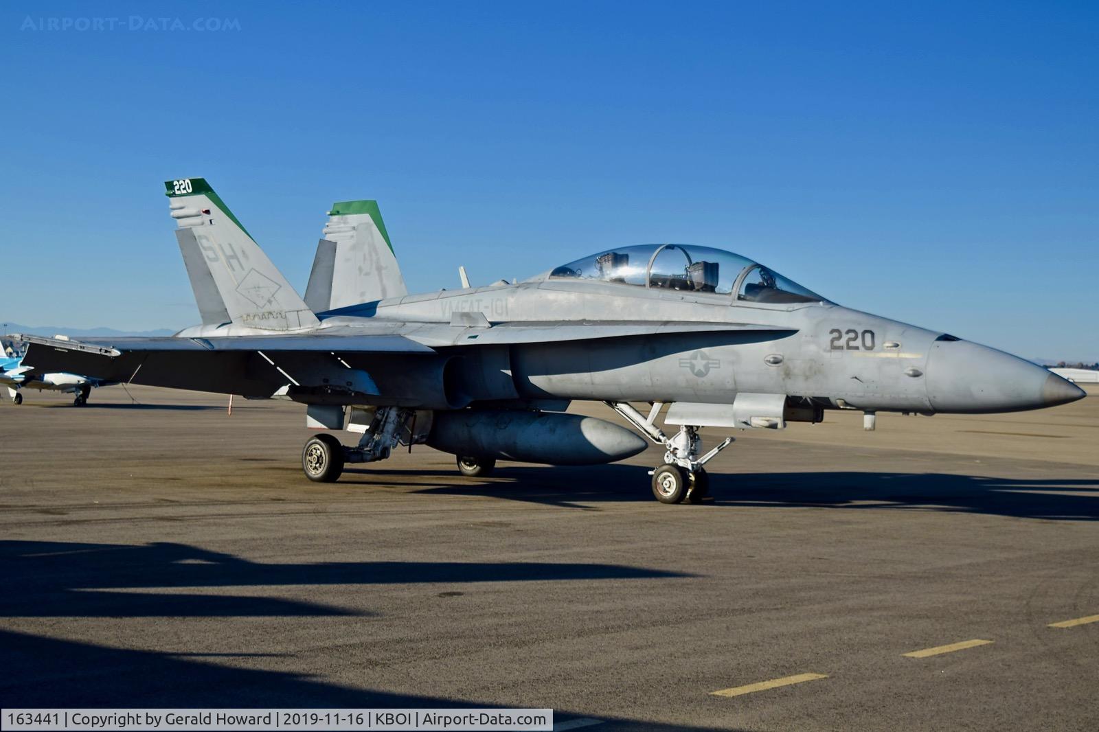163441, 1987 McDonnell Douglas F/A-18D Hornet C/N 0644/D003, Parked on the north GA ramp.