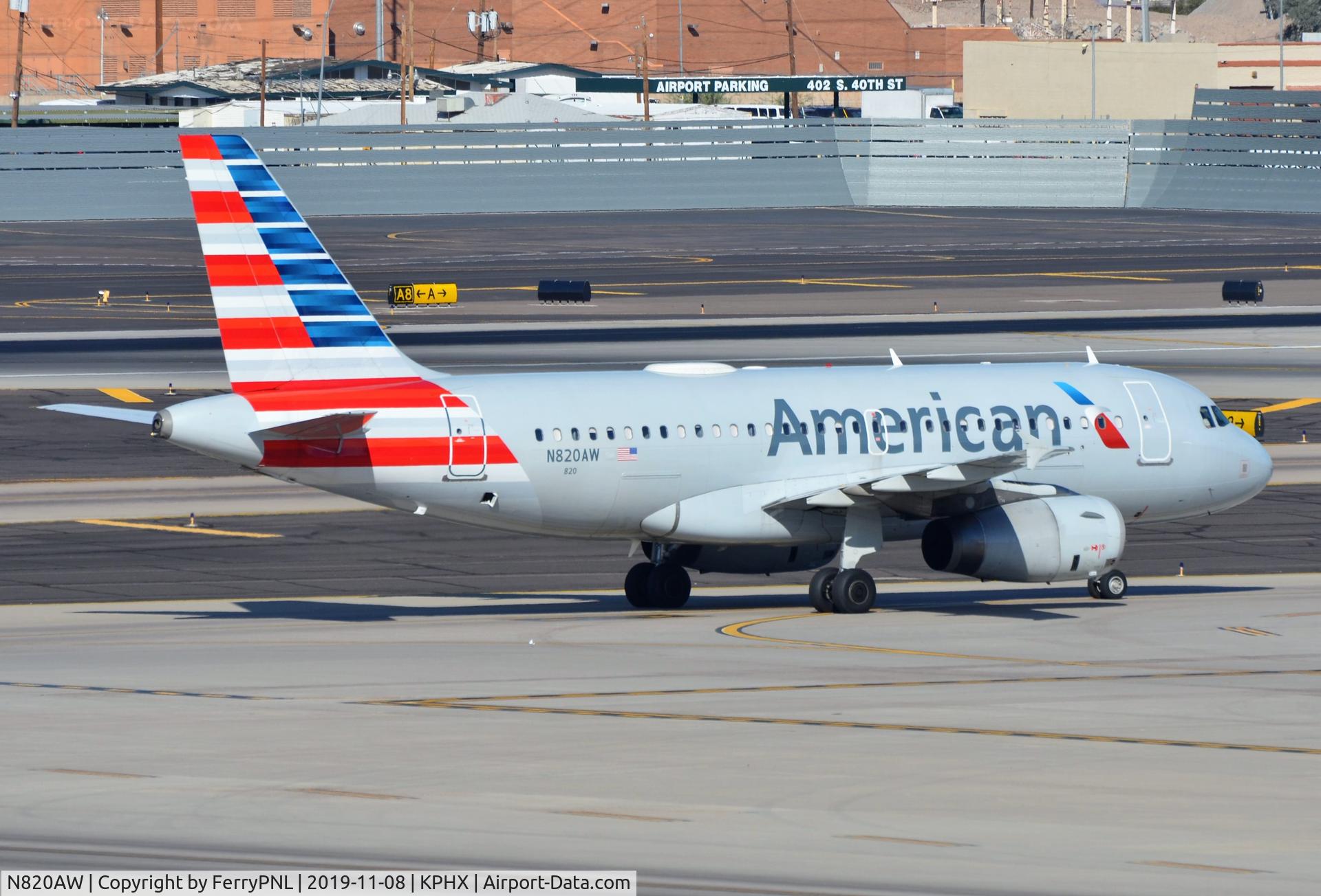N820AW, 2000 Airbus A319-132 C/N 1397, Former US Air A319 now operating for AA.