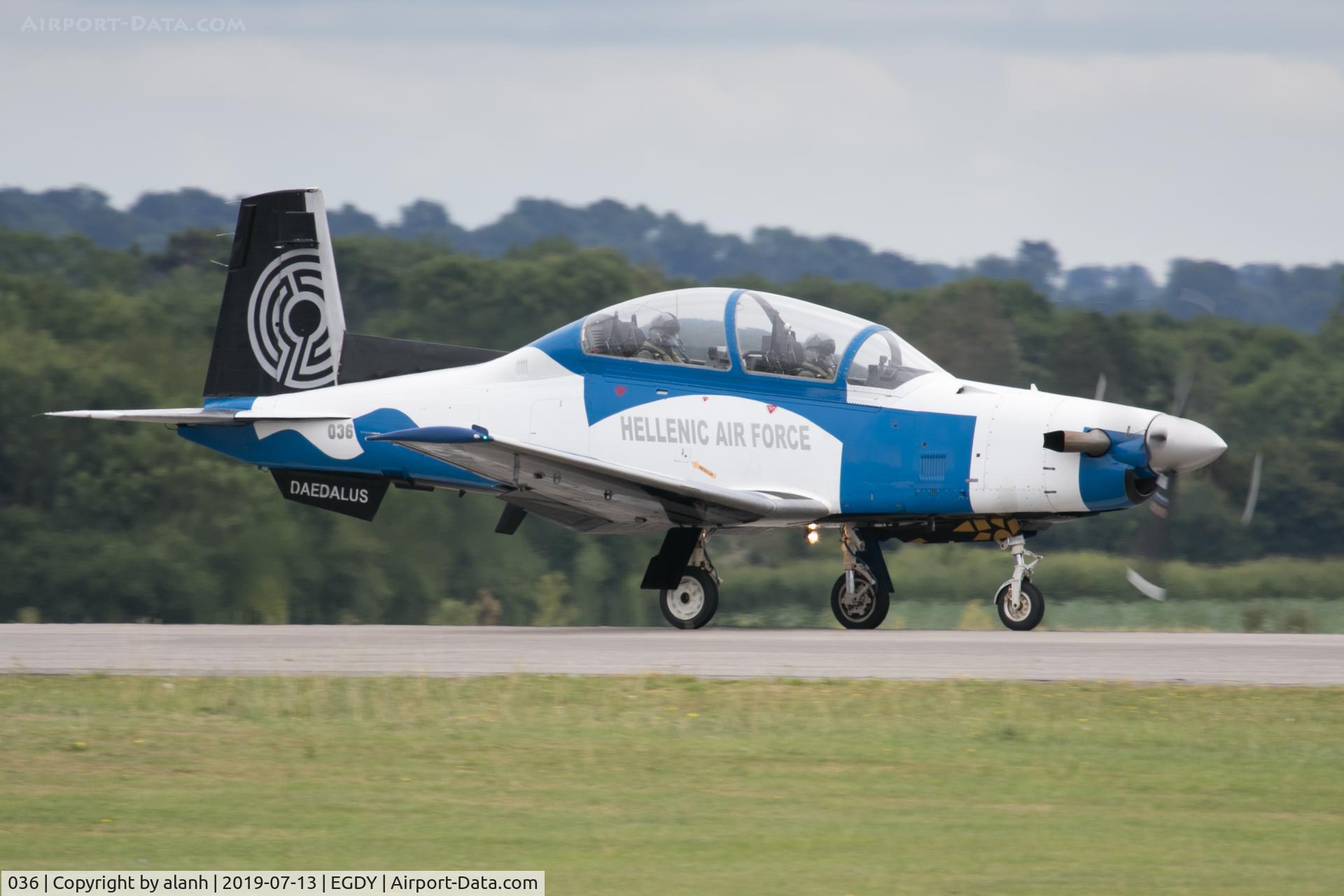 036, Raytheon T-6A Texan II C/N PG-36, Take-off roll to display at RNAS Yeovilton Air Day, 2019