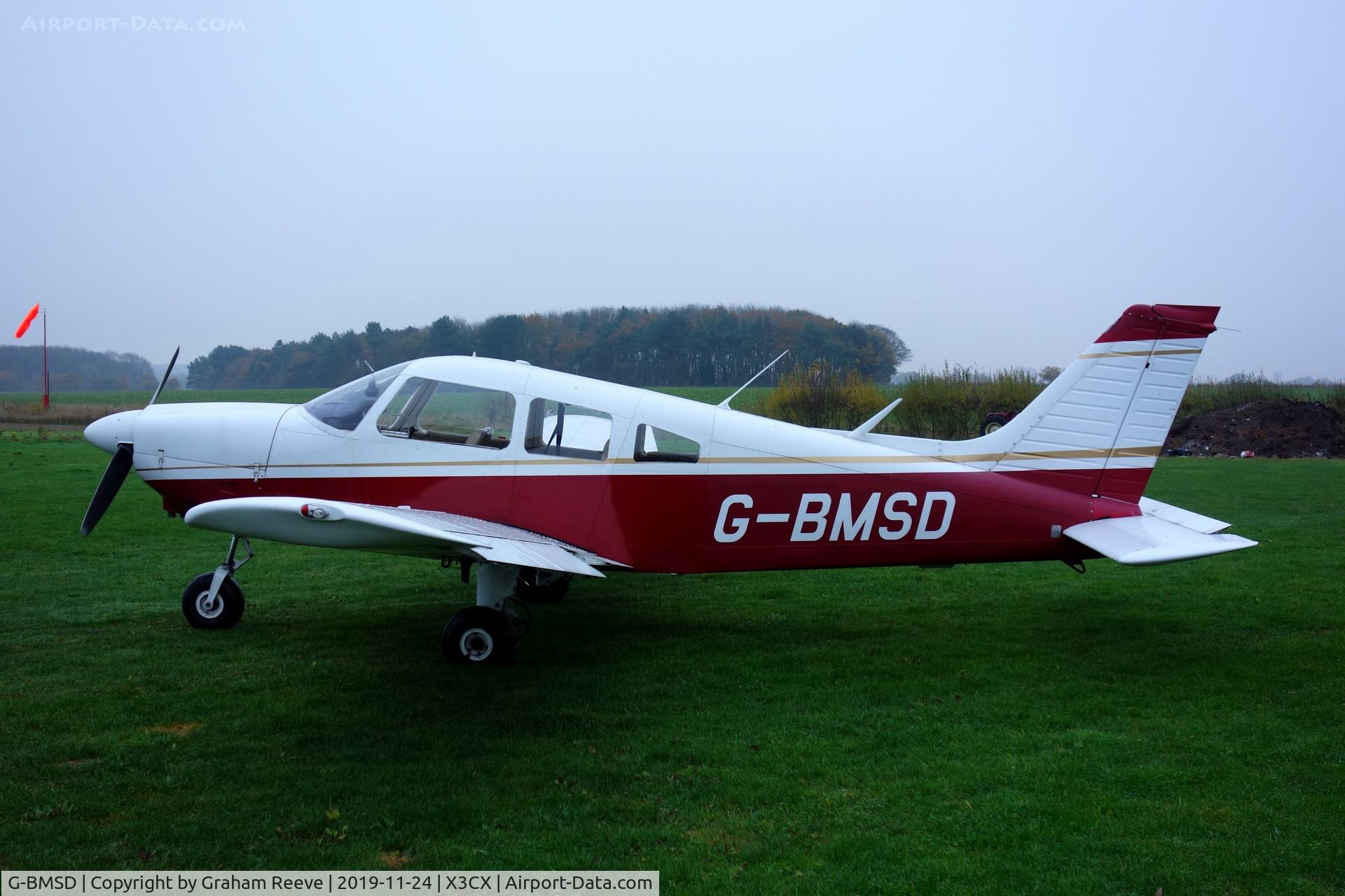 G-BMSD, 1976 Piper PA-28-181 Cherokee Archer II C/N 28-7690070, Parked at Norwich.