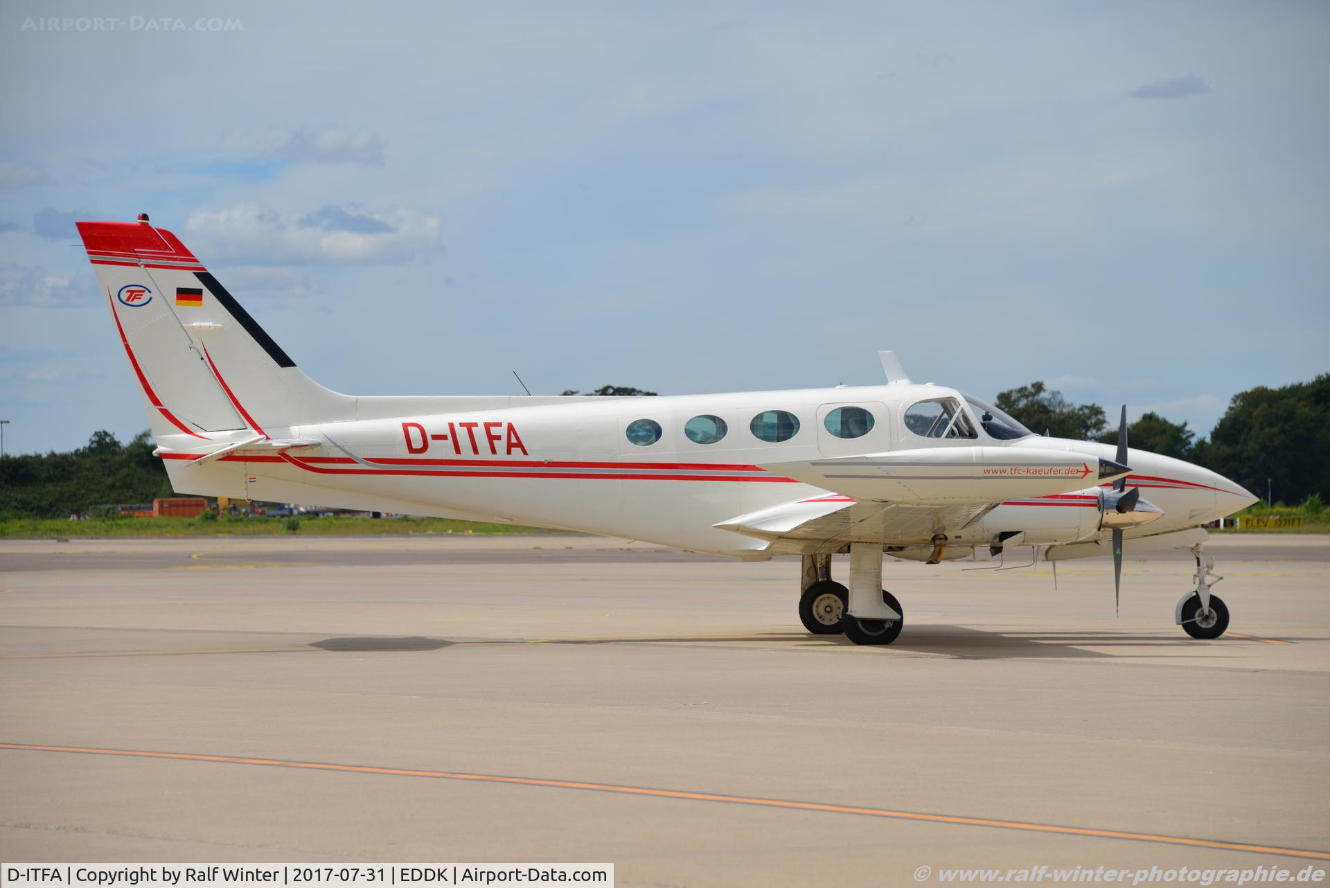 D-ITFA, Cessna 340A C/N 340A0546, Cessna 340A - TFC Käufer Flugbetrieb - 340A-0546 - D-ITFA - 31.07.2017 - CGN