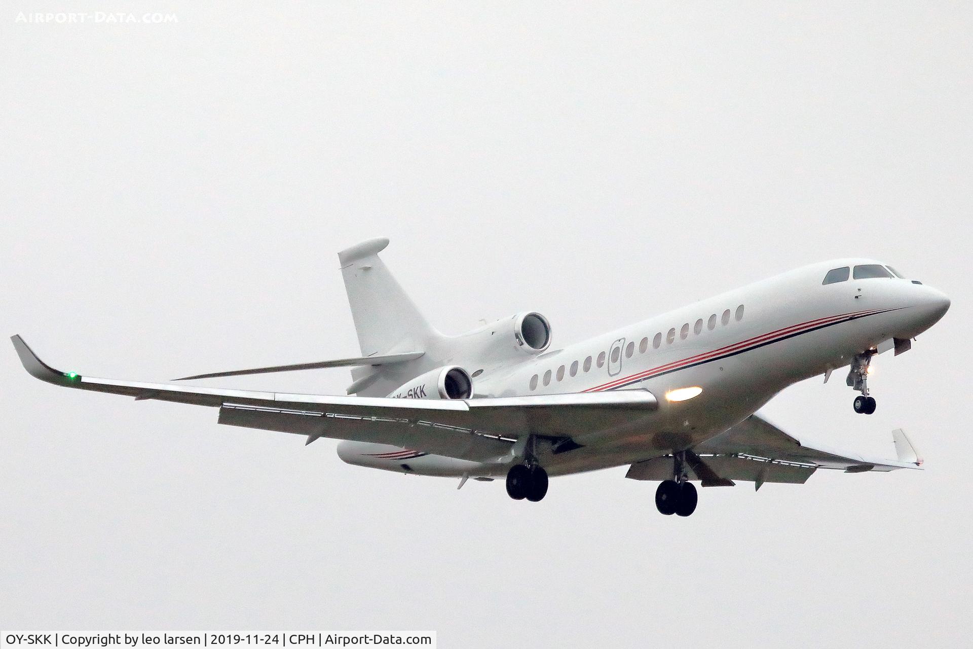 OY-SKK, 2017 Dassault Falcon 8X C/N 417, Copenhagen 24.11.2019 L/D R-04L
