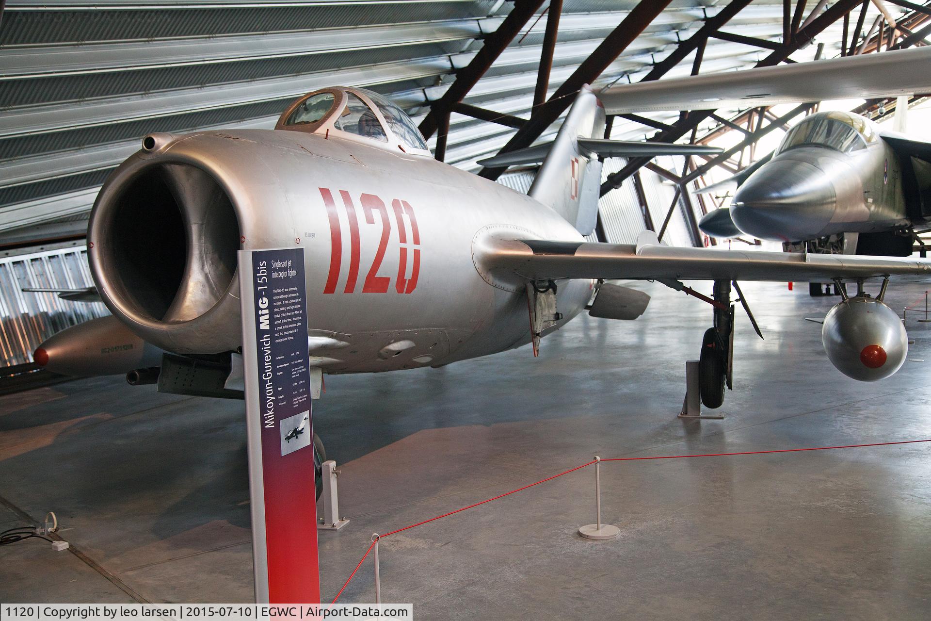 1120, 1955 Mikoyan-Gurevich MiG-15bis (Lim-2) C/N 1B01120, Cosford Museum 10.7.201½5