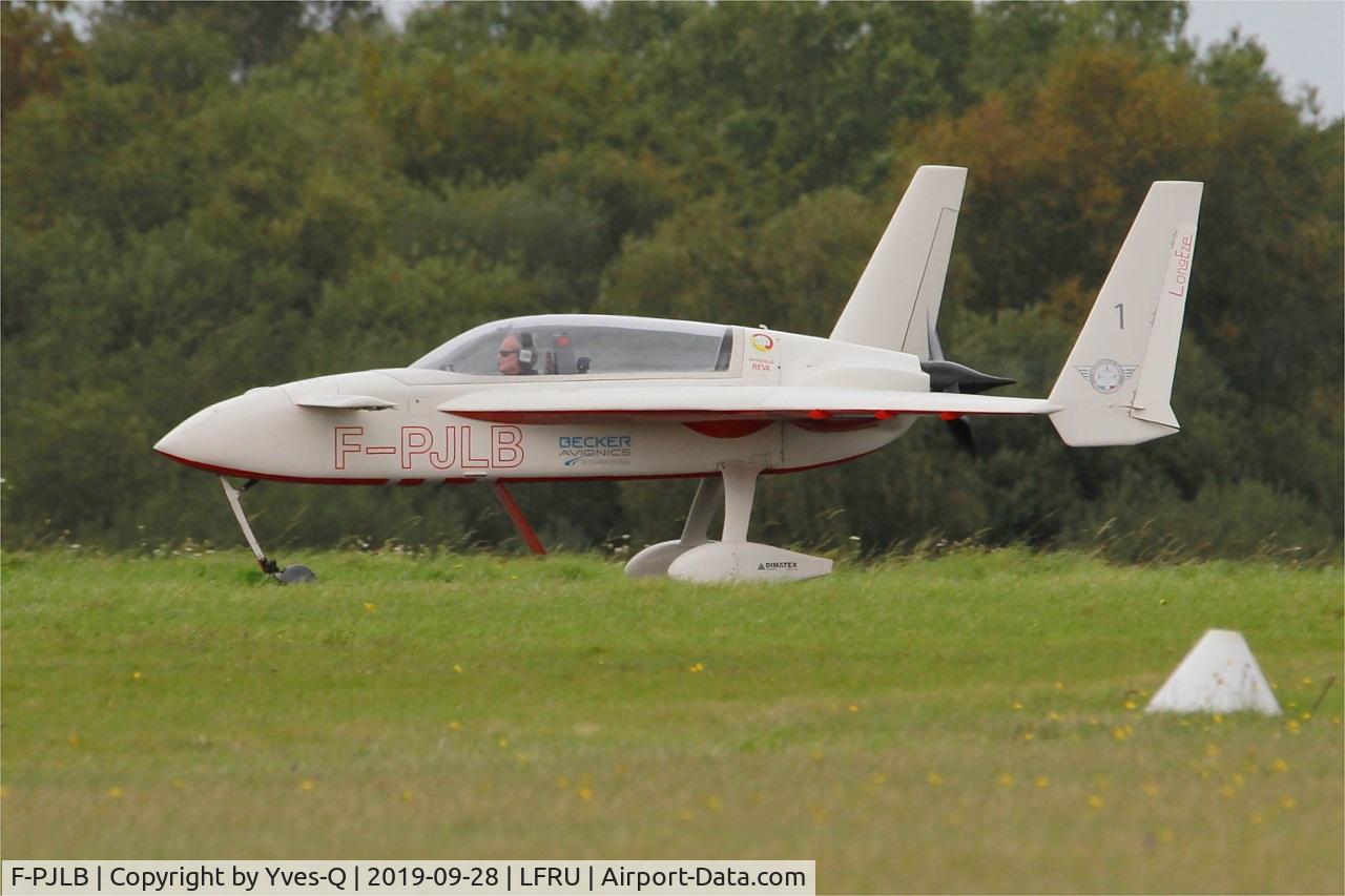 F-PJLB, Rutan Long-EZ C/N 1344, Rutan Long-EZ, Take off run rwy 22, Morlaix-Ploujean airport (LFRU-MXN) air show 2019