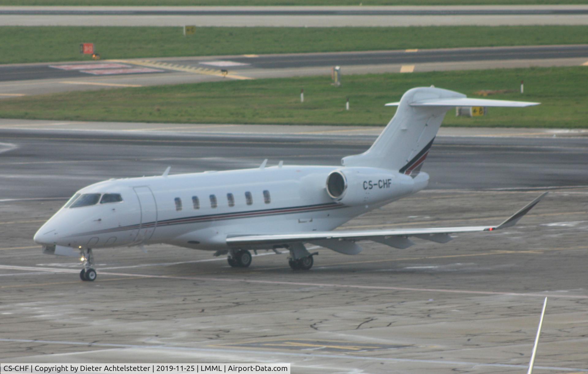 CS-CHF, 2017 Bombardier Challenger 350 (BD-100-1A10) C/N 20671, Ready for departure at Malta international airport.