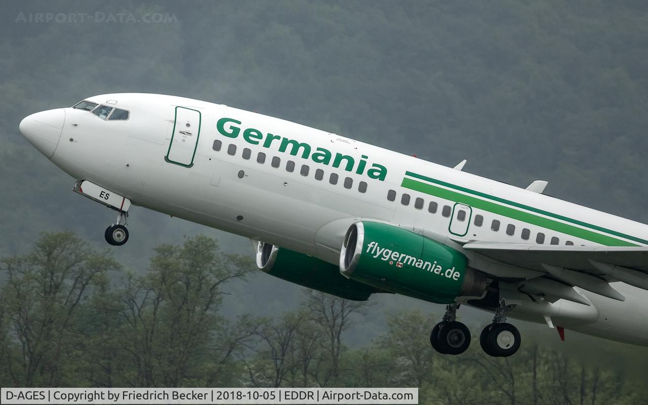 D-AGES, 1998 Boeing 737-75B C/N 28108, departure via RW27