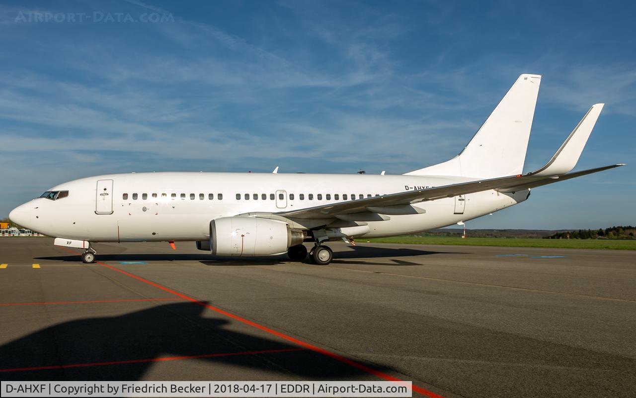 D-AHXF, 2007 Boeing 737-7K5 C/N 35136, coming to hat at Flughafen Saarbrücken