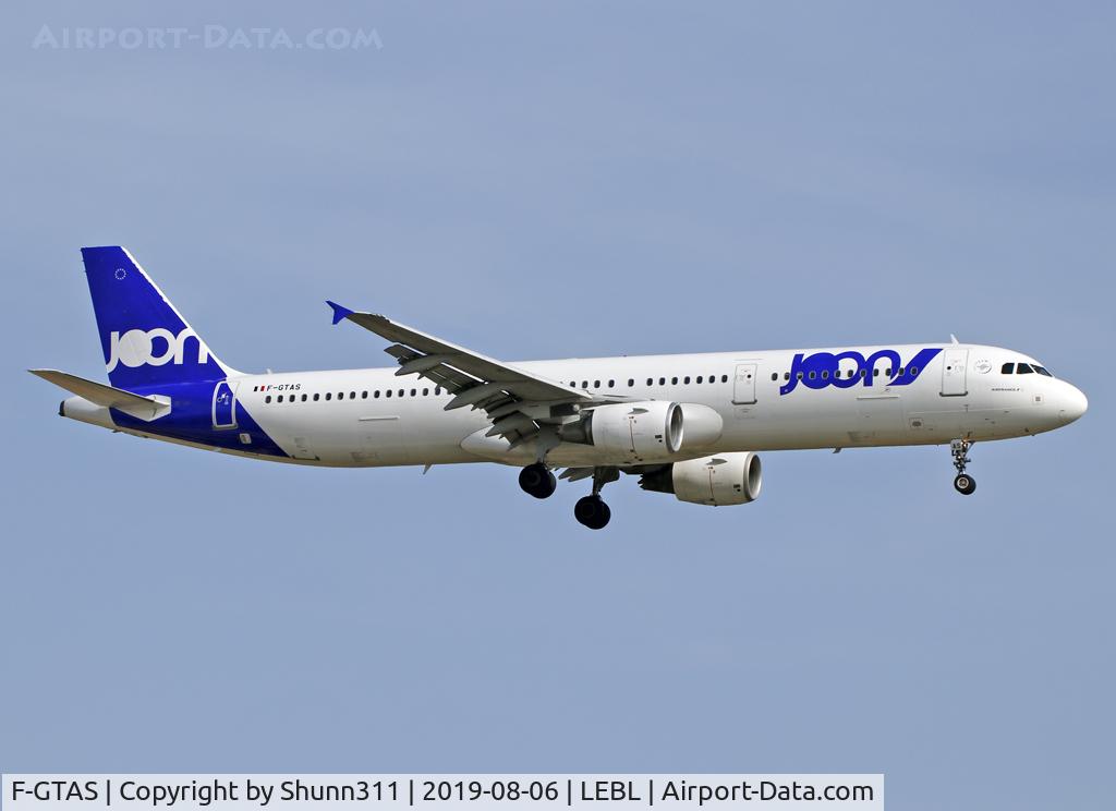 F-GTAS, 2008 Airbus A321-212 C/N 3419, Landing rwy 25R in Joon c/s