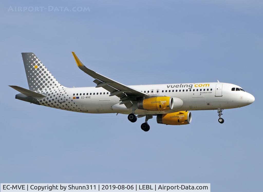 EC-MVE, 2018 Airbus A320-232 C/N 8130, Landing rwy 25R