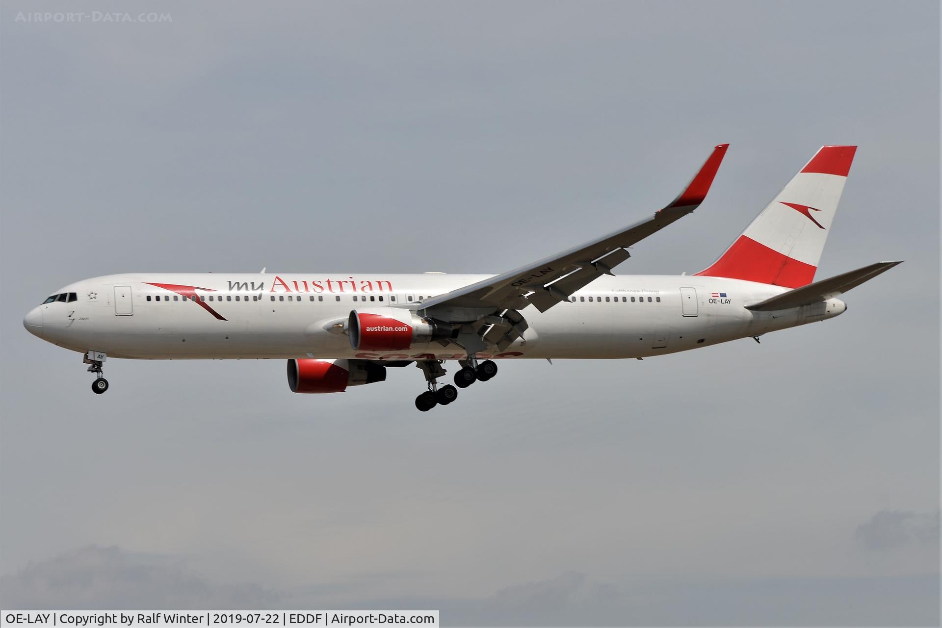 OE-LAY, 1998 Boeing 767-3Z9/ER C/N 29867, Boeing 767-3Z9ER - OS AUA Austrian Airlines 'Japan' - 29867 - OE-LAY - 22.07.2019 - FRA