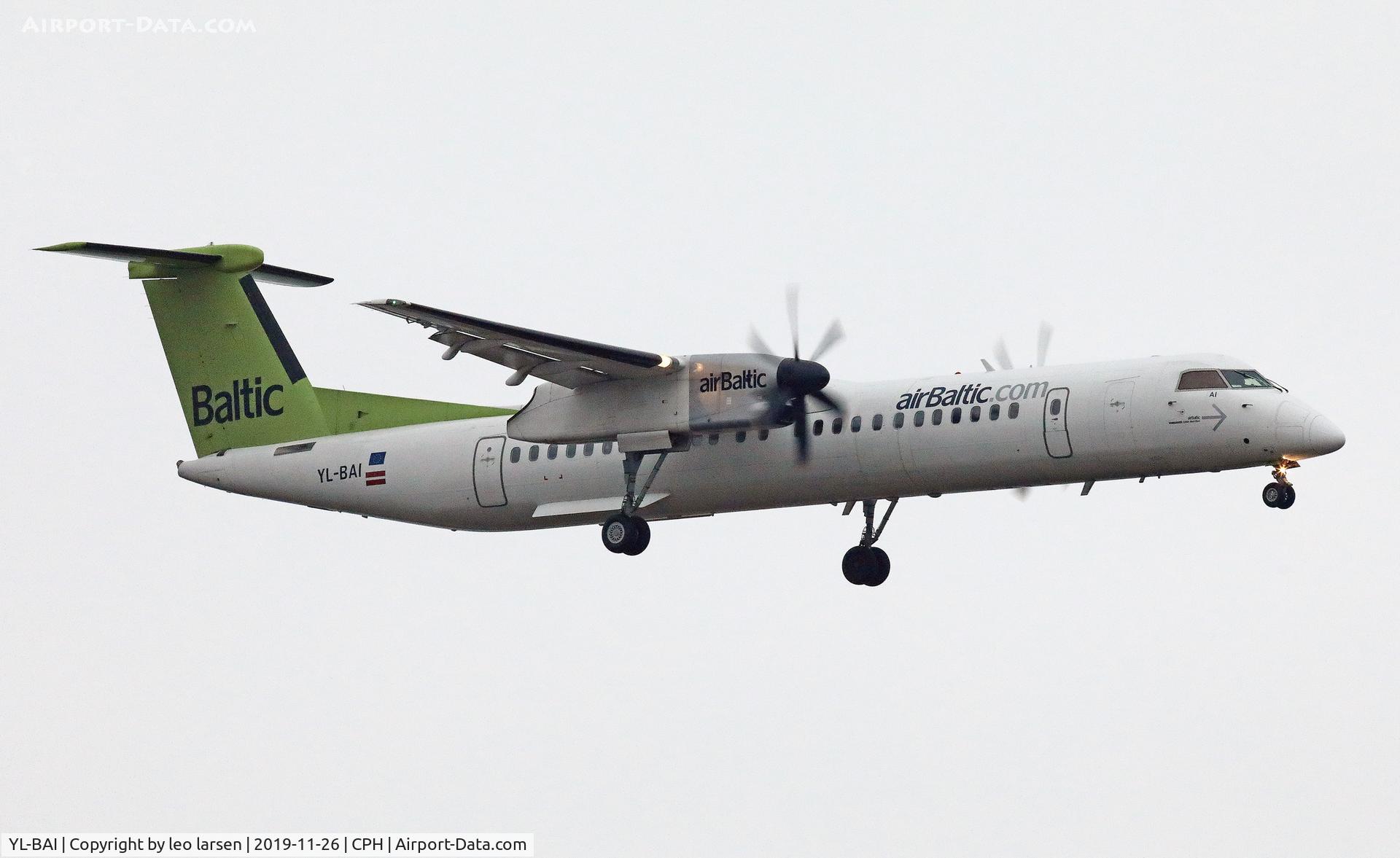 YL-BAI, 2010 De Havilland Canada DHC-8-402Q Dash 8 Dash 8 C/N 4302, Copenhagen 26.11.2019 L/D R-22L