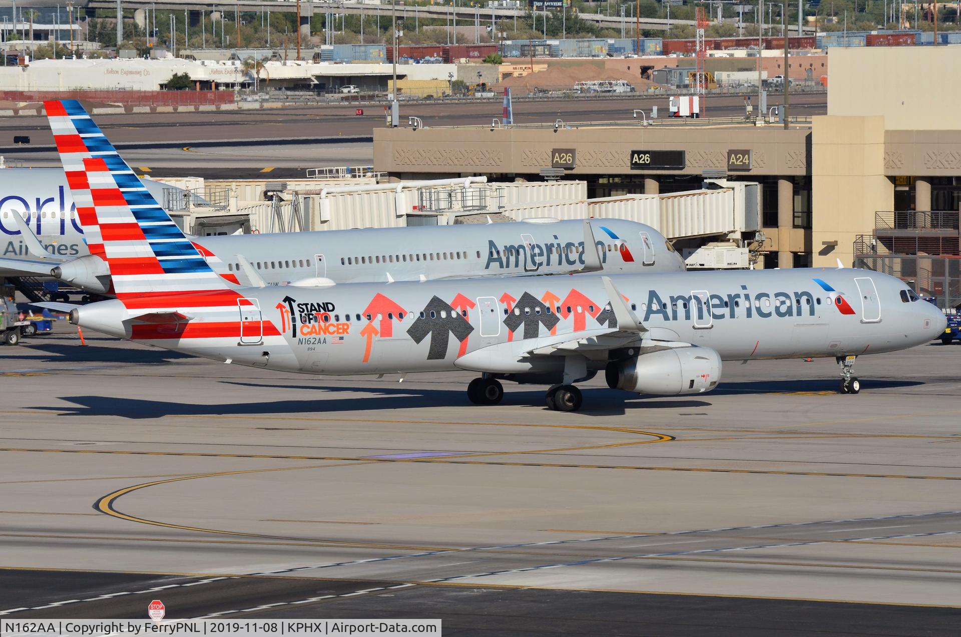 N162AA, 2016 Airbus A321-231 C/N 6621, American A321 stand up to cancer