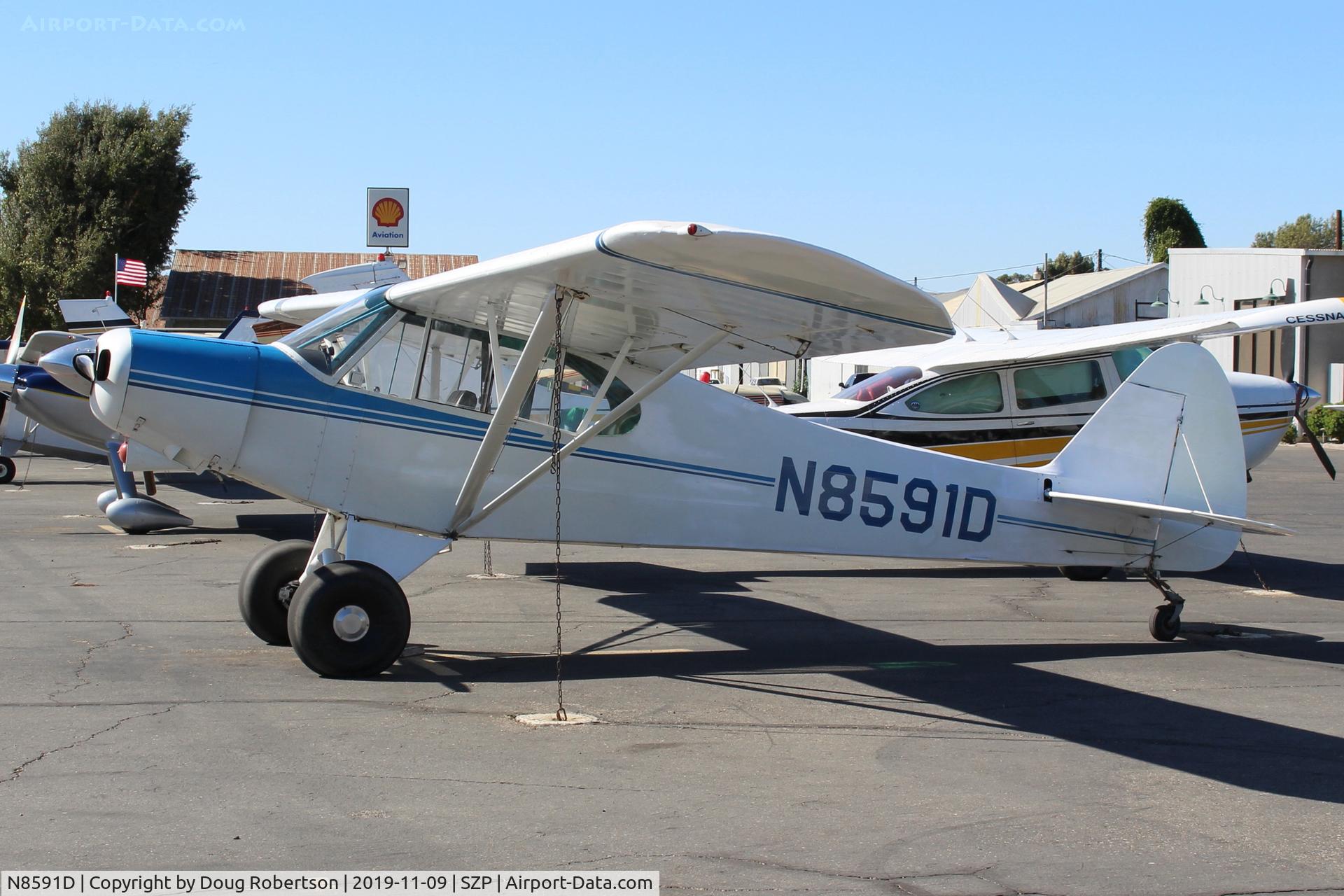 N8591D, 1958 Piper PA-18A Super Cub C/N 18-6251, 1958 Piper PA-18A, SUPER CUB, Lycoming O-320 150 Hp, the 18As formerly were single place cropdusters, now two place, has original longer wings and ailerons