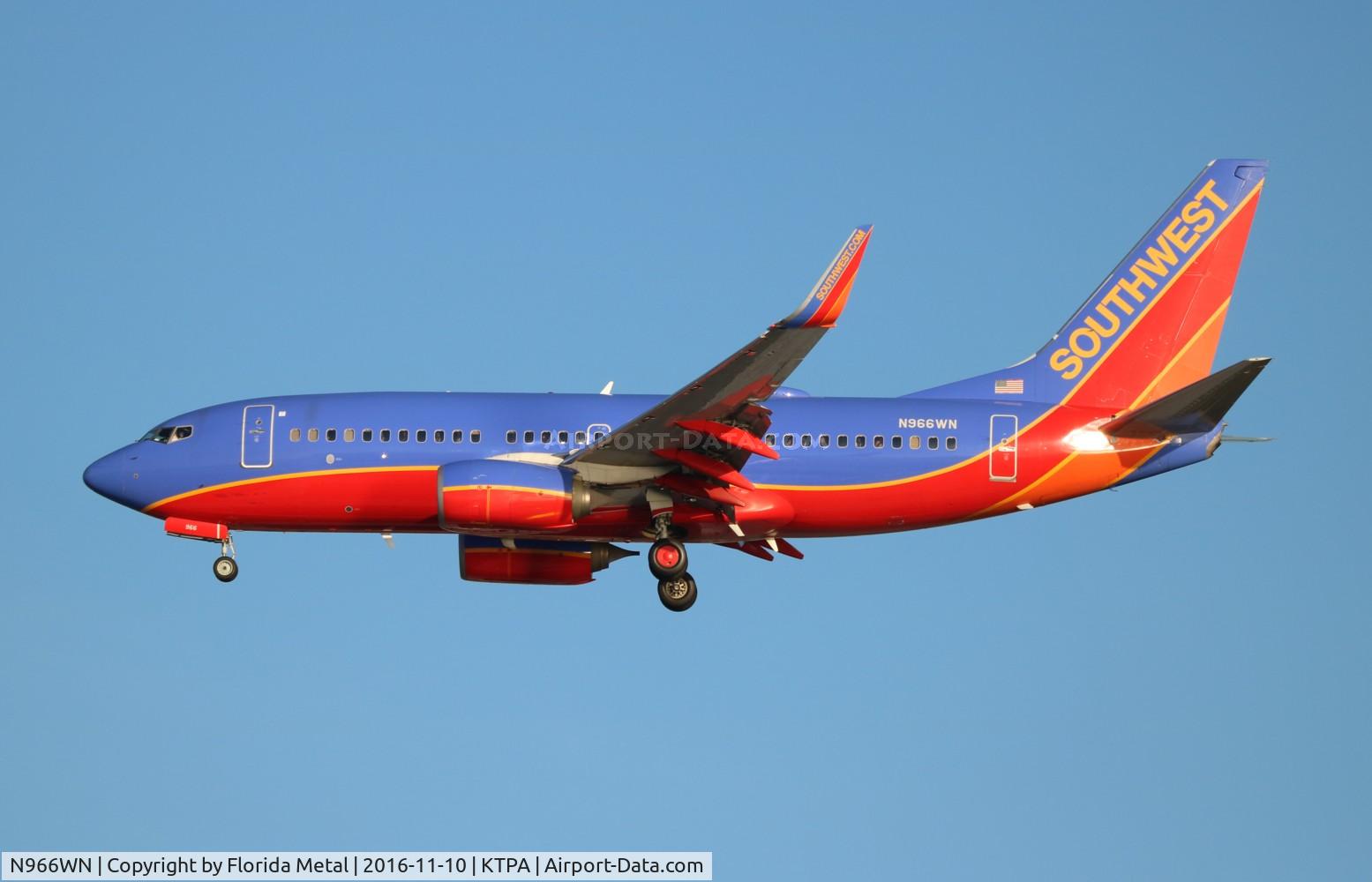 N966WN, 2011 Boeing 737-7H4 C/N 36966, Southwest