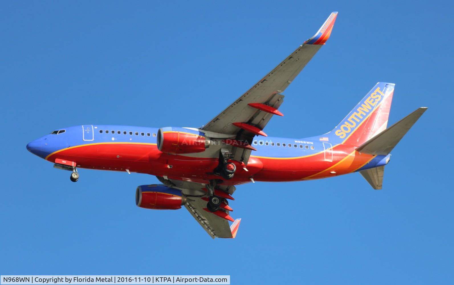 N968WN, 2011 Boeing 737-7H4 C/N 36679, Southwest