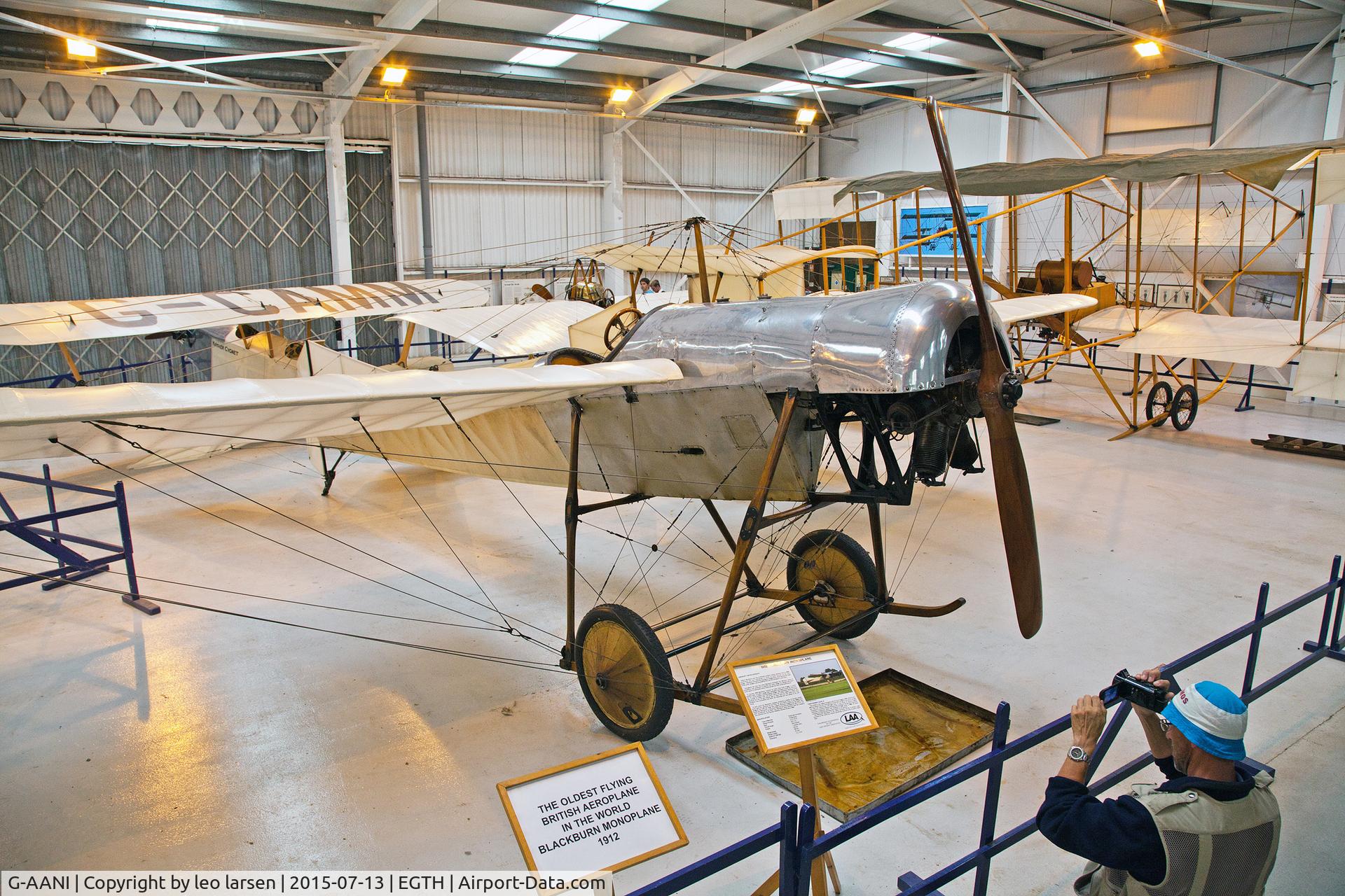 G-AANI, 1912 Blackburn Monoplane C/N 9, Shuttleworth Collection 13.7.2015.
The oldest flying British aeroplane in the World.